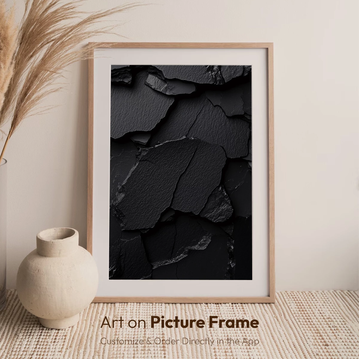 Fractured Elegance: Dark Slate Abstract - Image 6