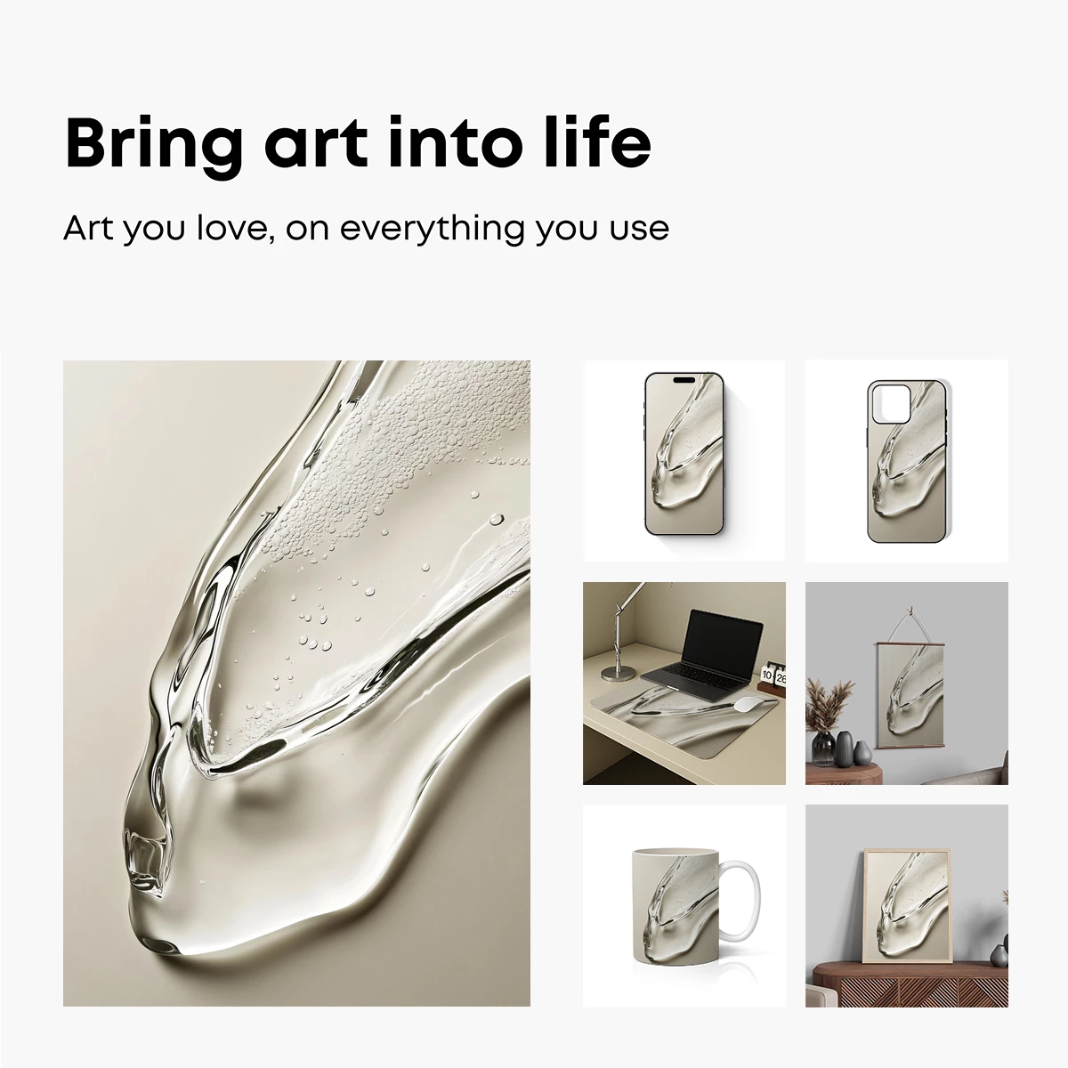 Elegant Liquid Sculpture: Dynamic Flow and Bubbles - Image 2
