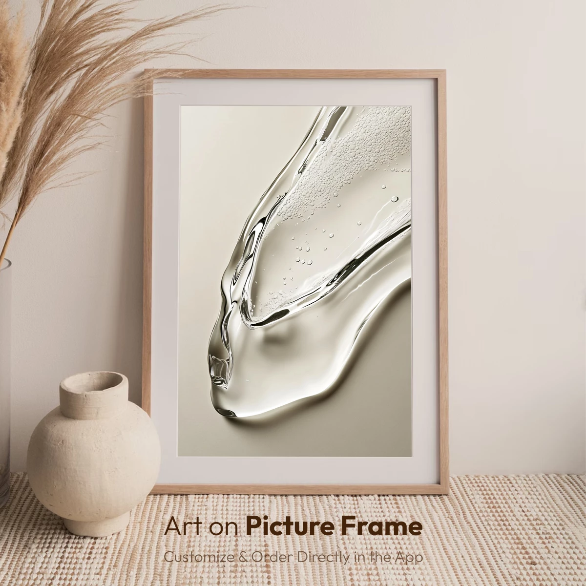 Elegant Liquid Sculpture: Dynamic Flow and Bubbles - Image 7