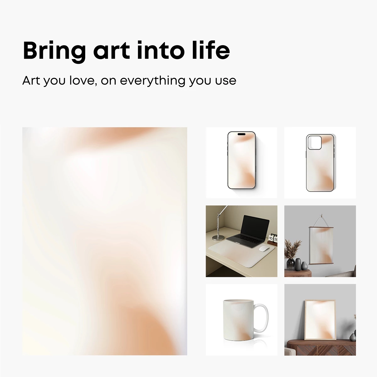 Ethereal Mist Veil: Soft Abstraction in Peach Tones - Image 2