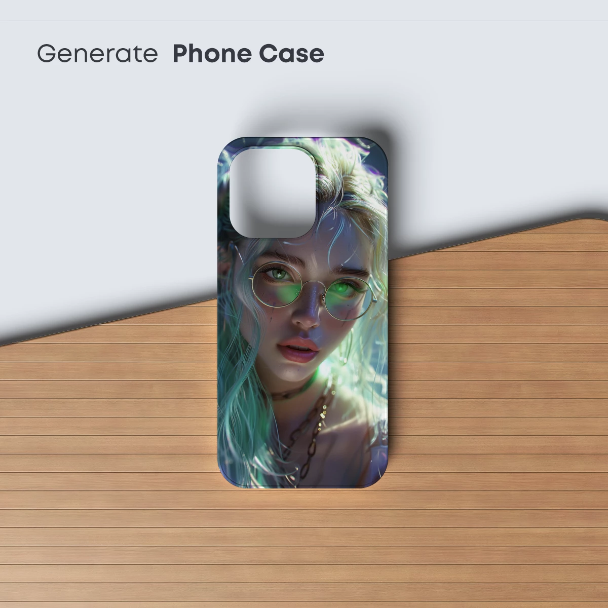 Neon Cyberdream: Futuristic Portrait with Glowing Glasses - Image 3