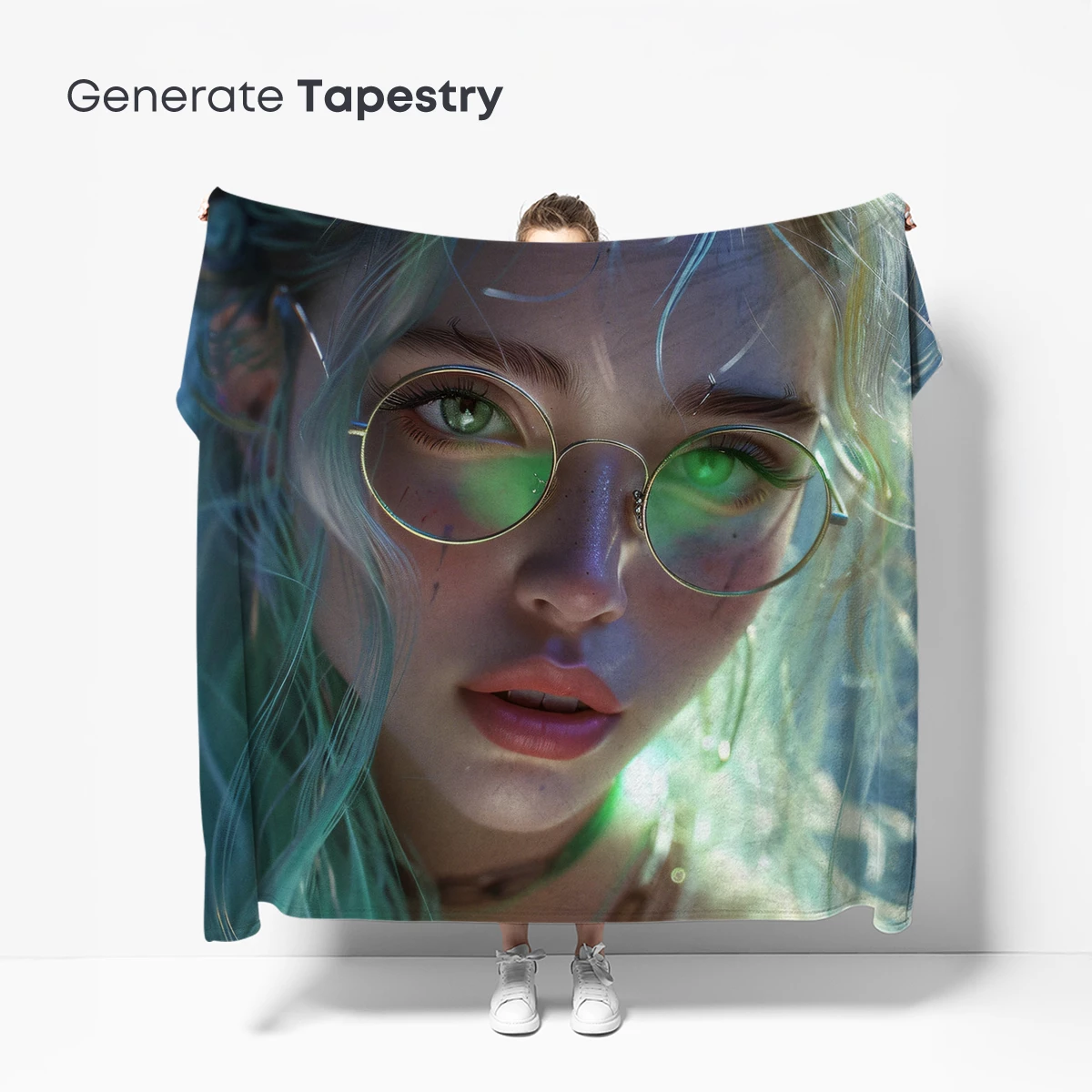 Neon Cyberdream: Futuristic Portrait with Glowing Glasses - Image 5