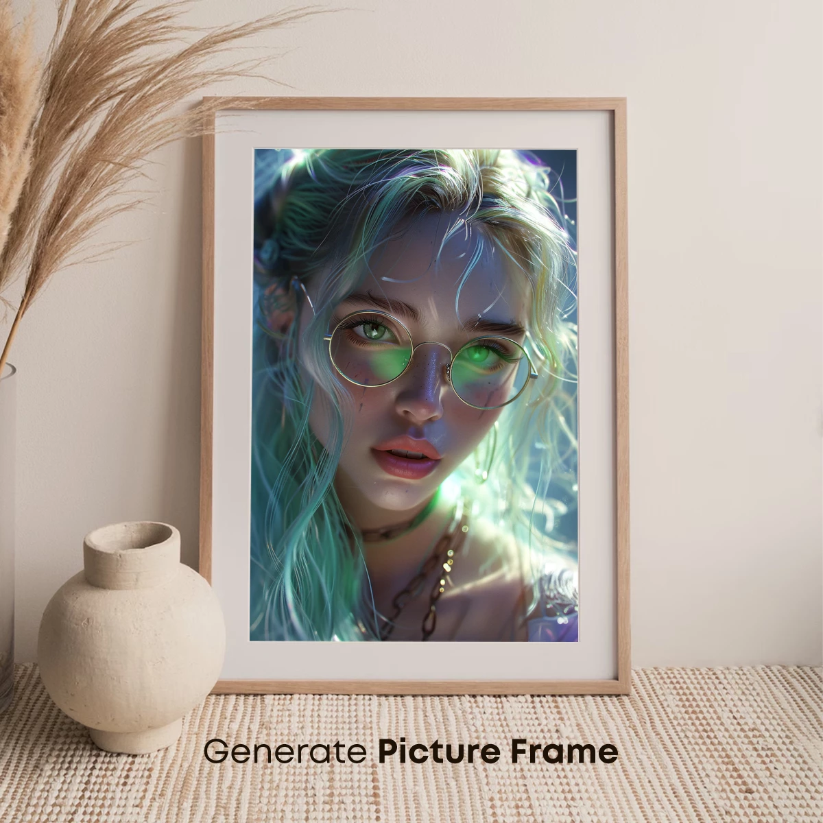 Neon Cyberdream: Futuristic Portrait with Glowing Glasses - Image 7