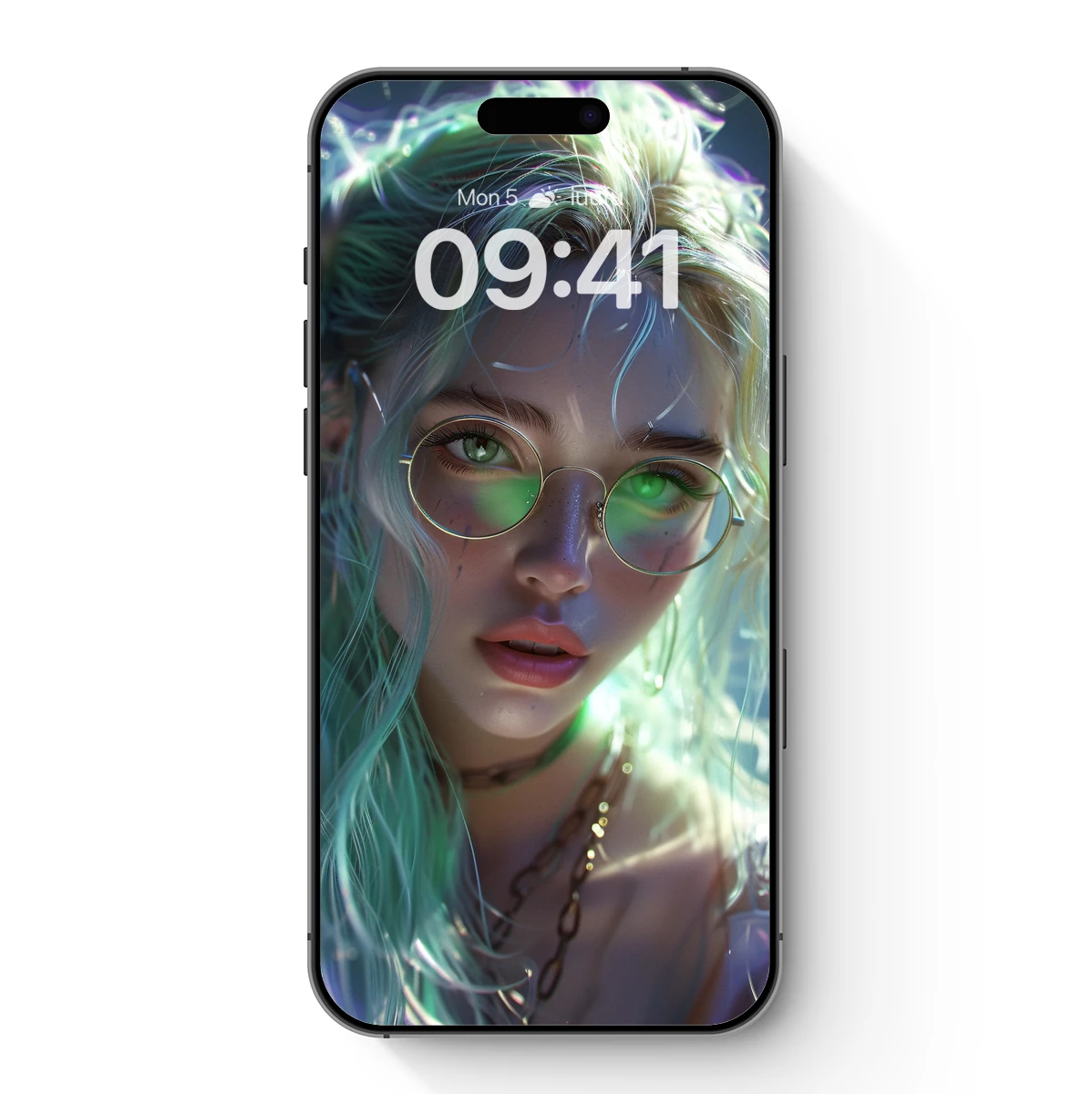 Neon Cyberdream: Futuristic Portrait with Glowing Glasses