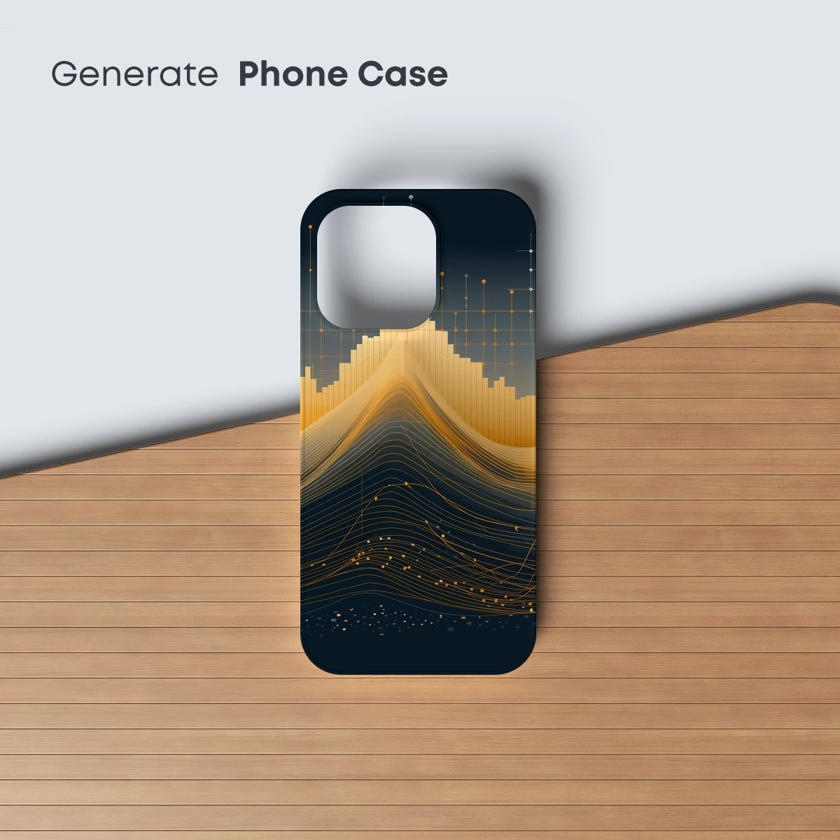 Golden Data Peaks: Abstract Tech Landscape - Image 3