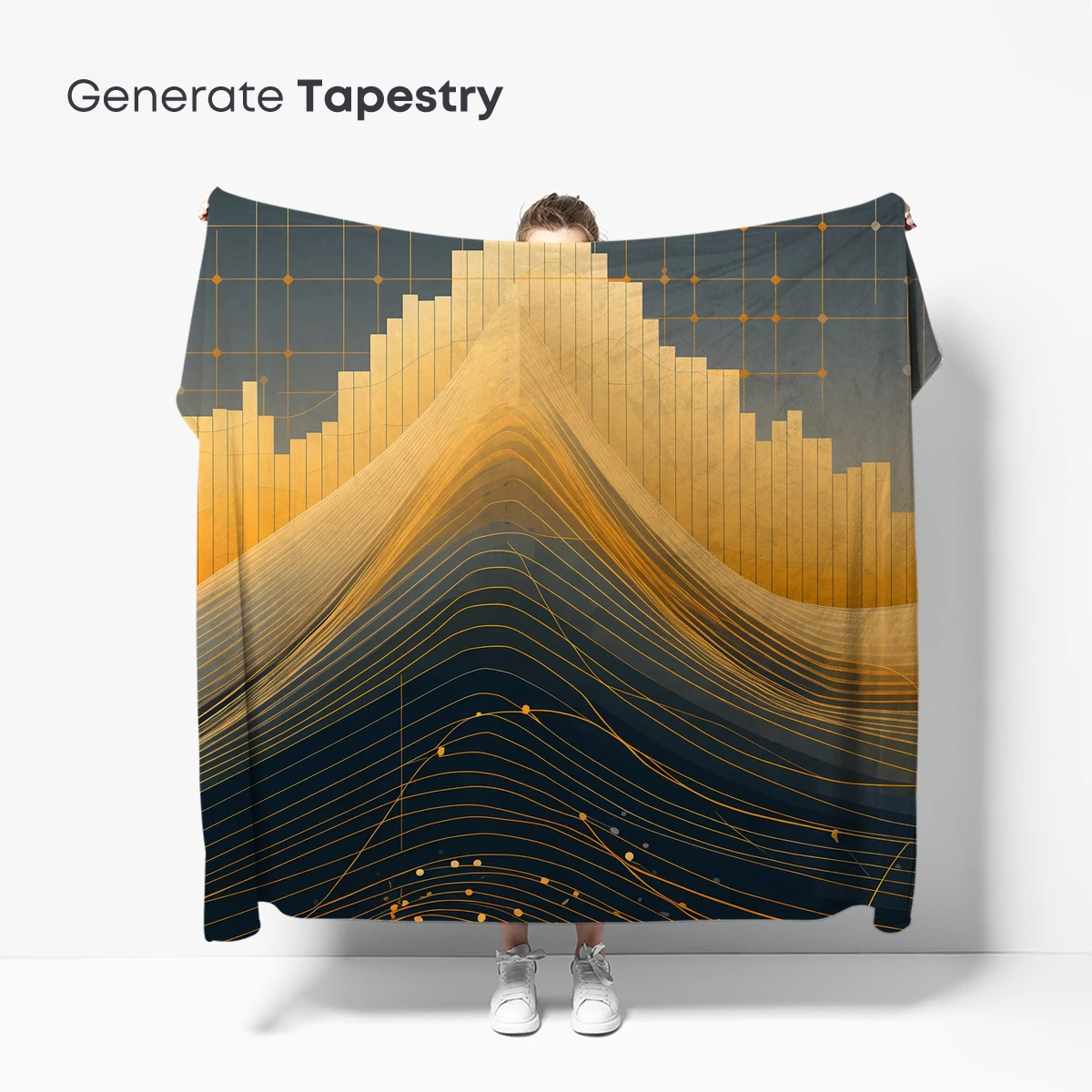 Golden Data Peaks: Abstract Tech Landscape - Image 5