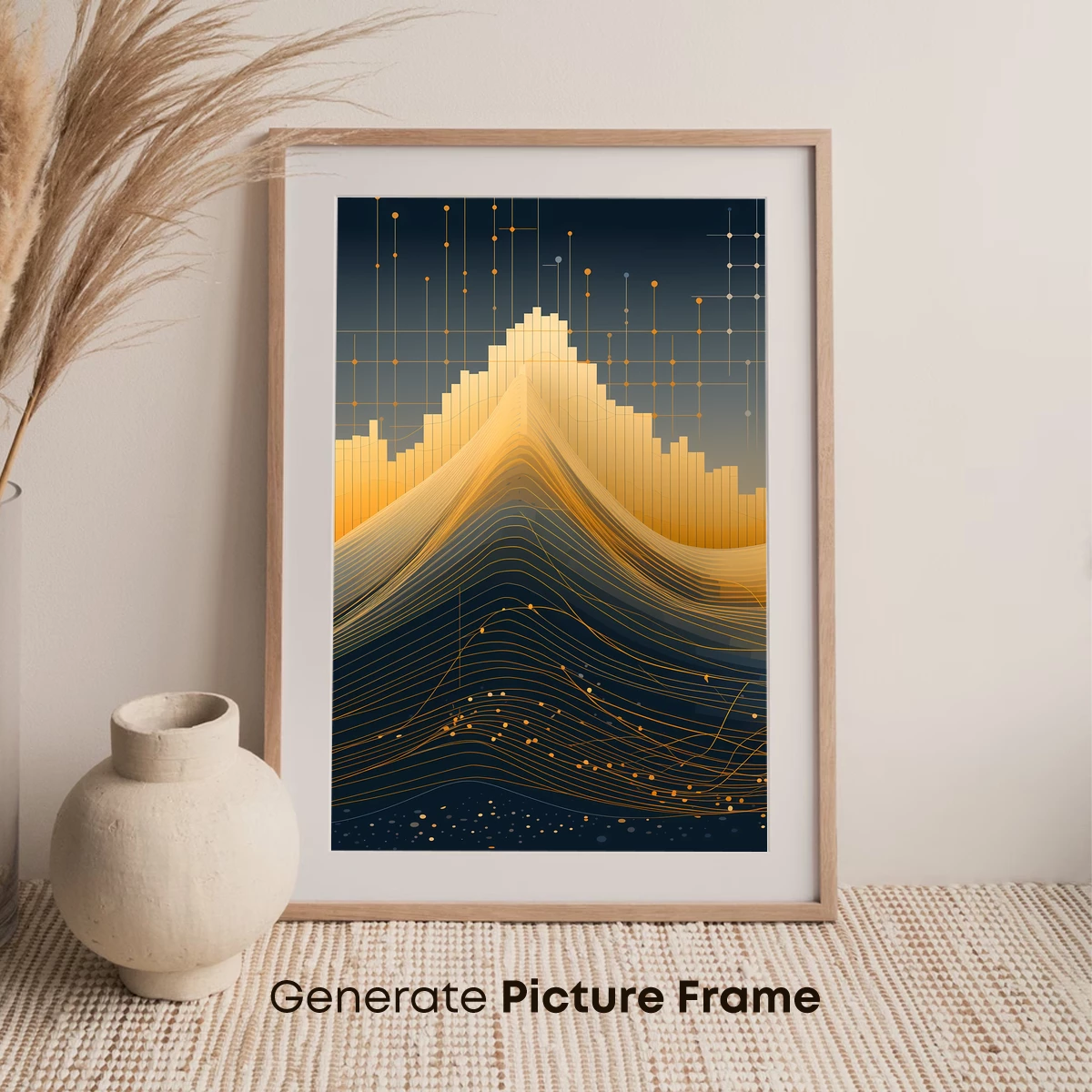 Golden Data Peaks: Abstract Tech Landscape - Image 7