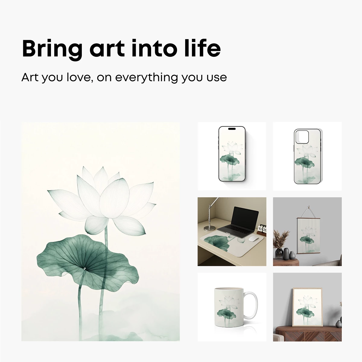 Ethereal Lotus: Zen Watercolor Harmony - Image 2