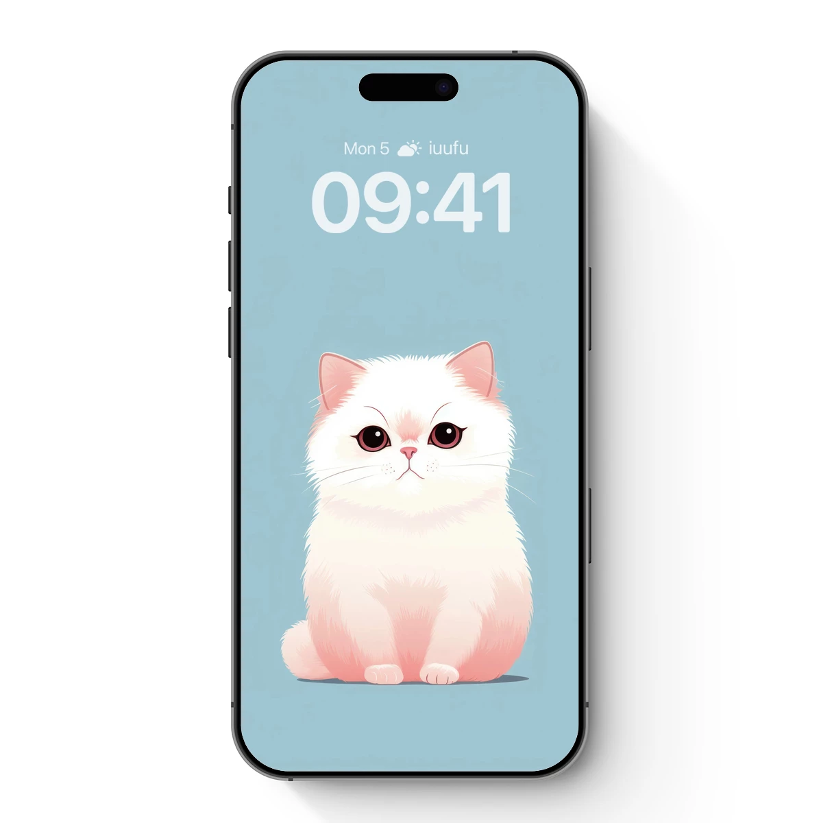 Fluffy White Cat in Pastel Bliss