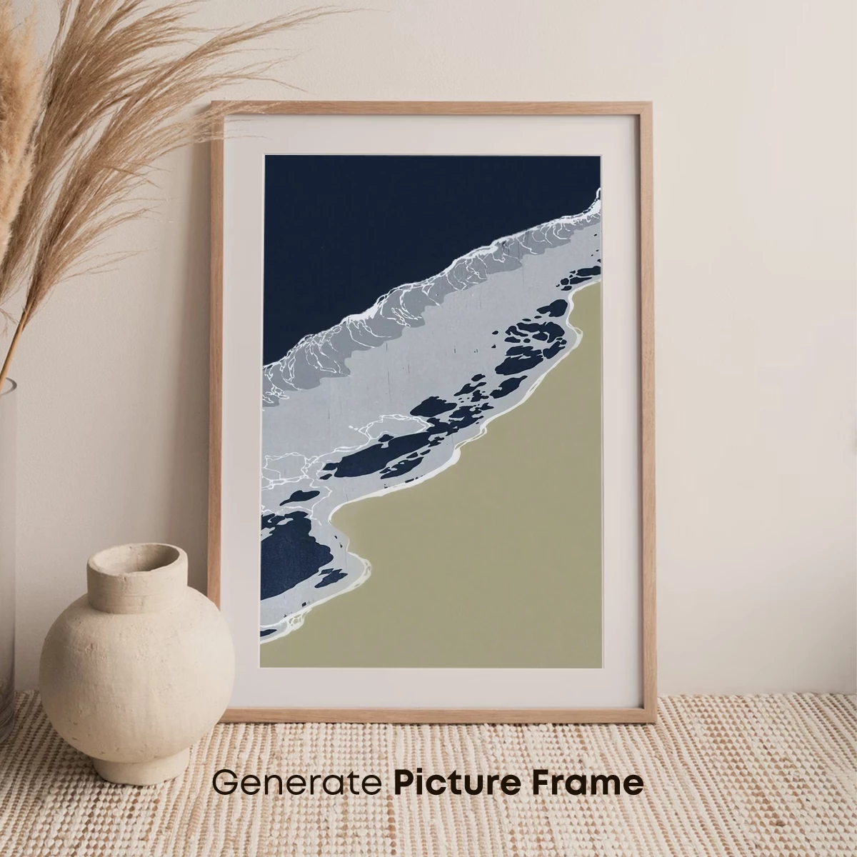 Coastal Serenity: Abstract Shoreline Art - Image 7