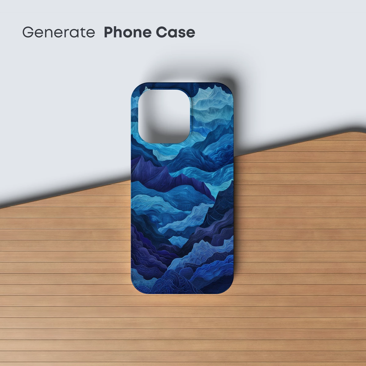 Blue Mountain Odyssey: Layered Peaks in Abstract Harmony - Image 3