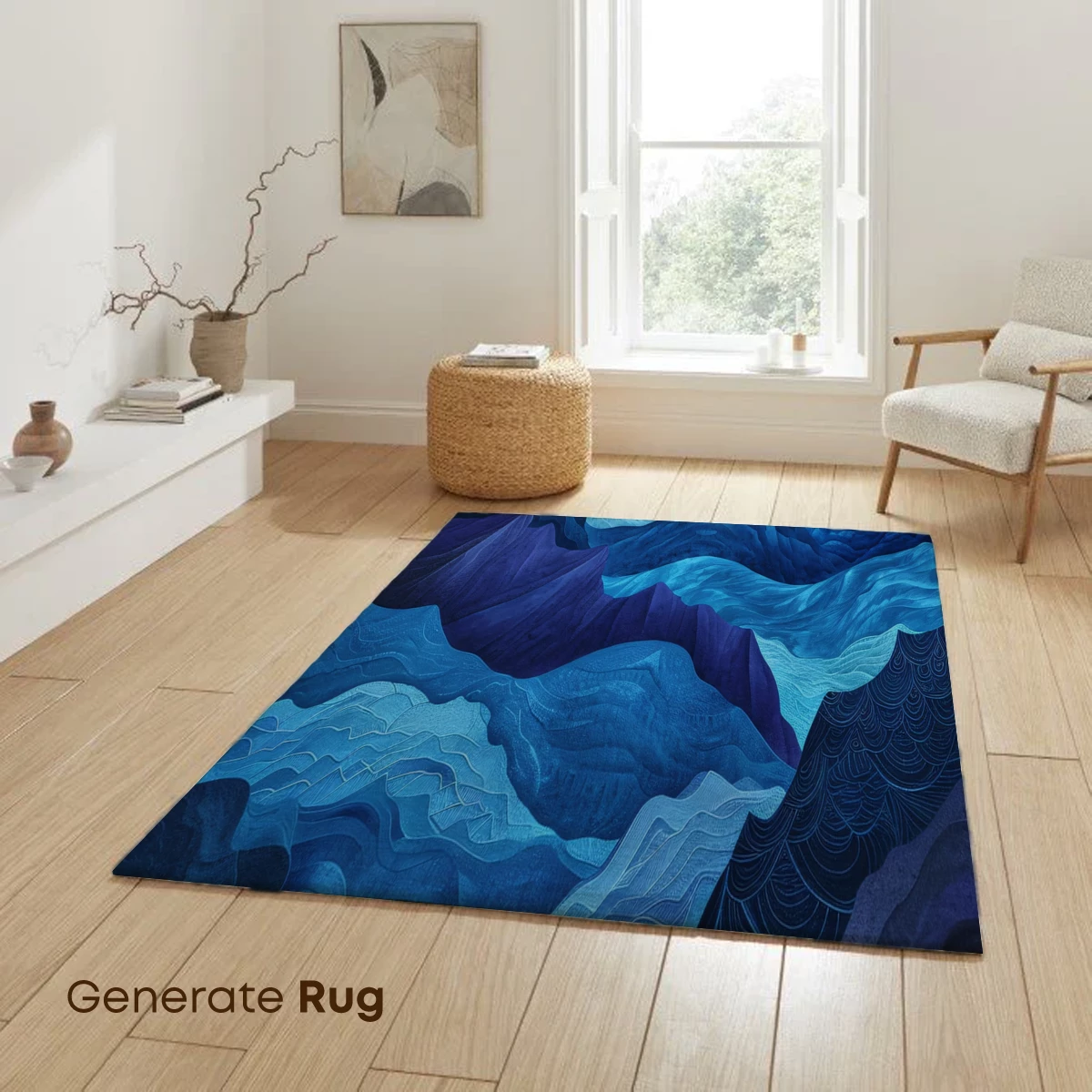 Blue Mountain Odyssey: Layered Peaks in Abstract Harmony - Image 6