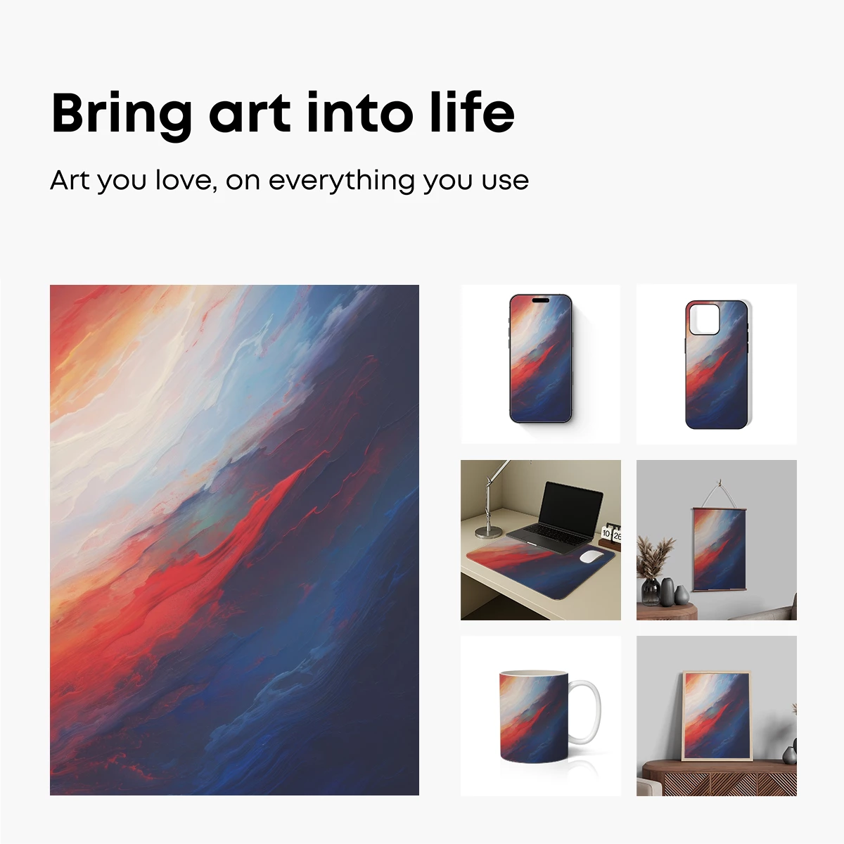 Crimson Tide: Abstract Ocean Sunset