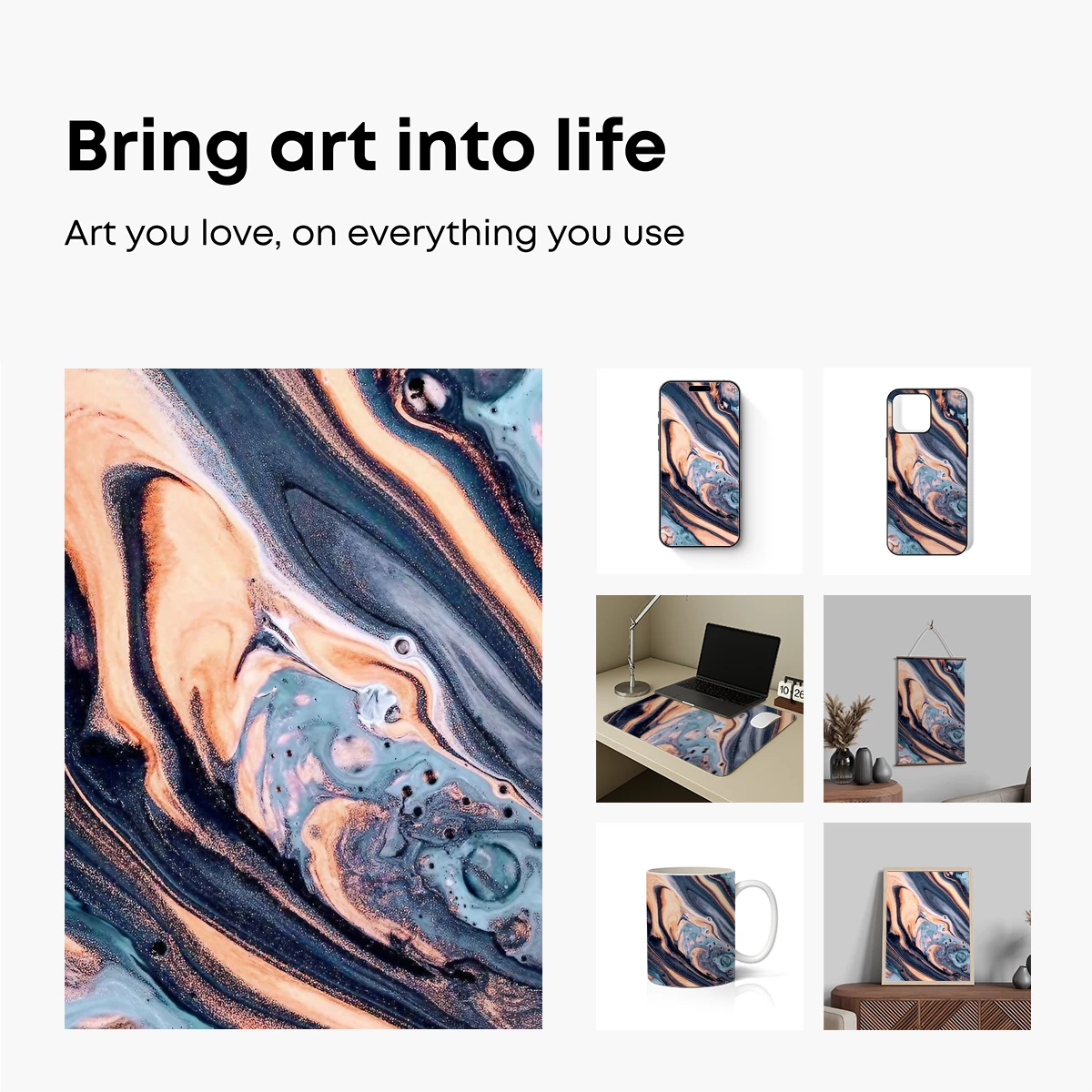 Fluid Dreamscape: Abstract Ink Fusion - Image 2