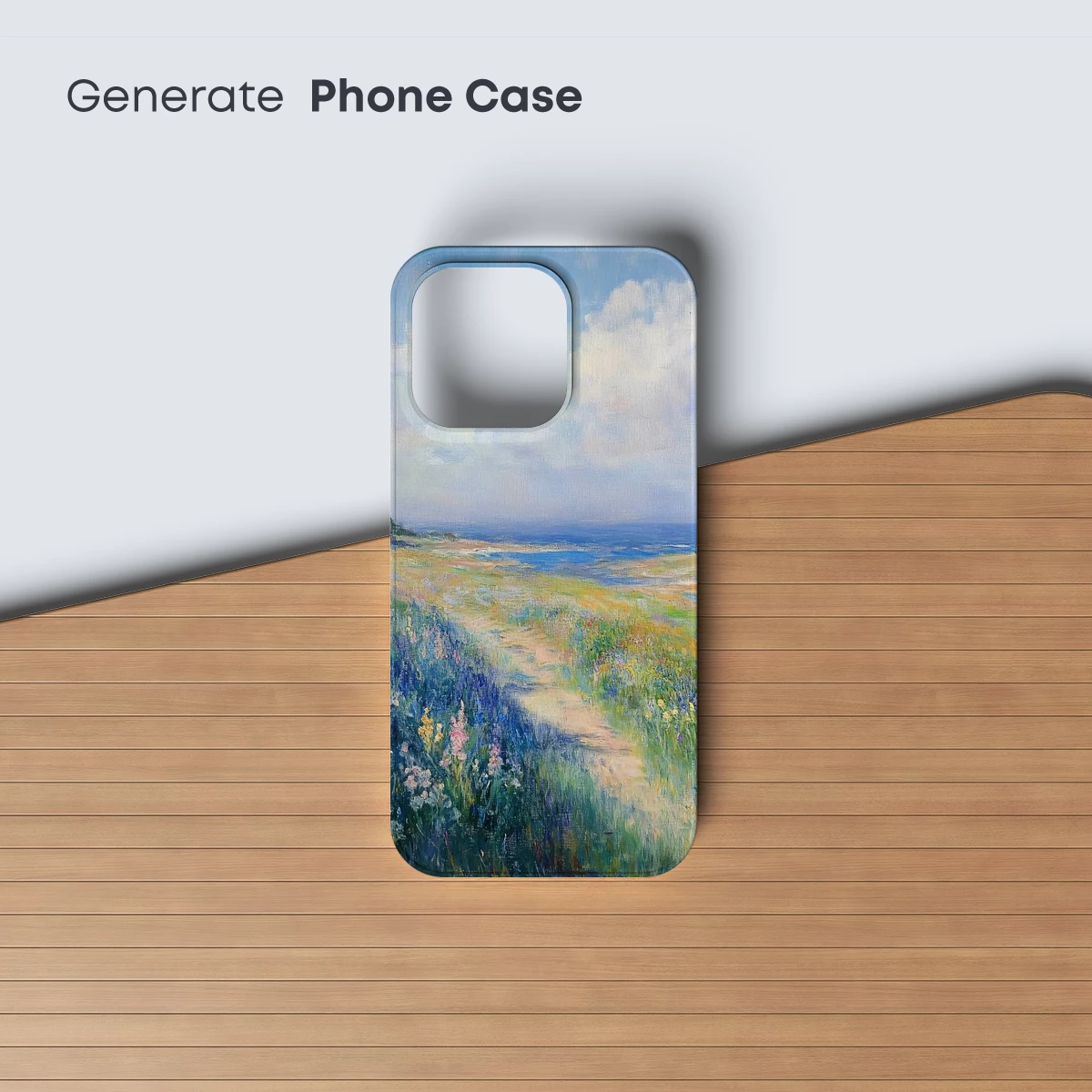 Coastal Pathway in Bloom: Impressionist Landscape - Image 3