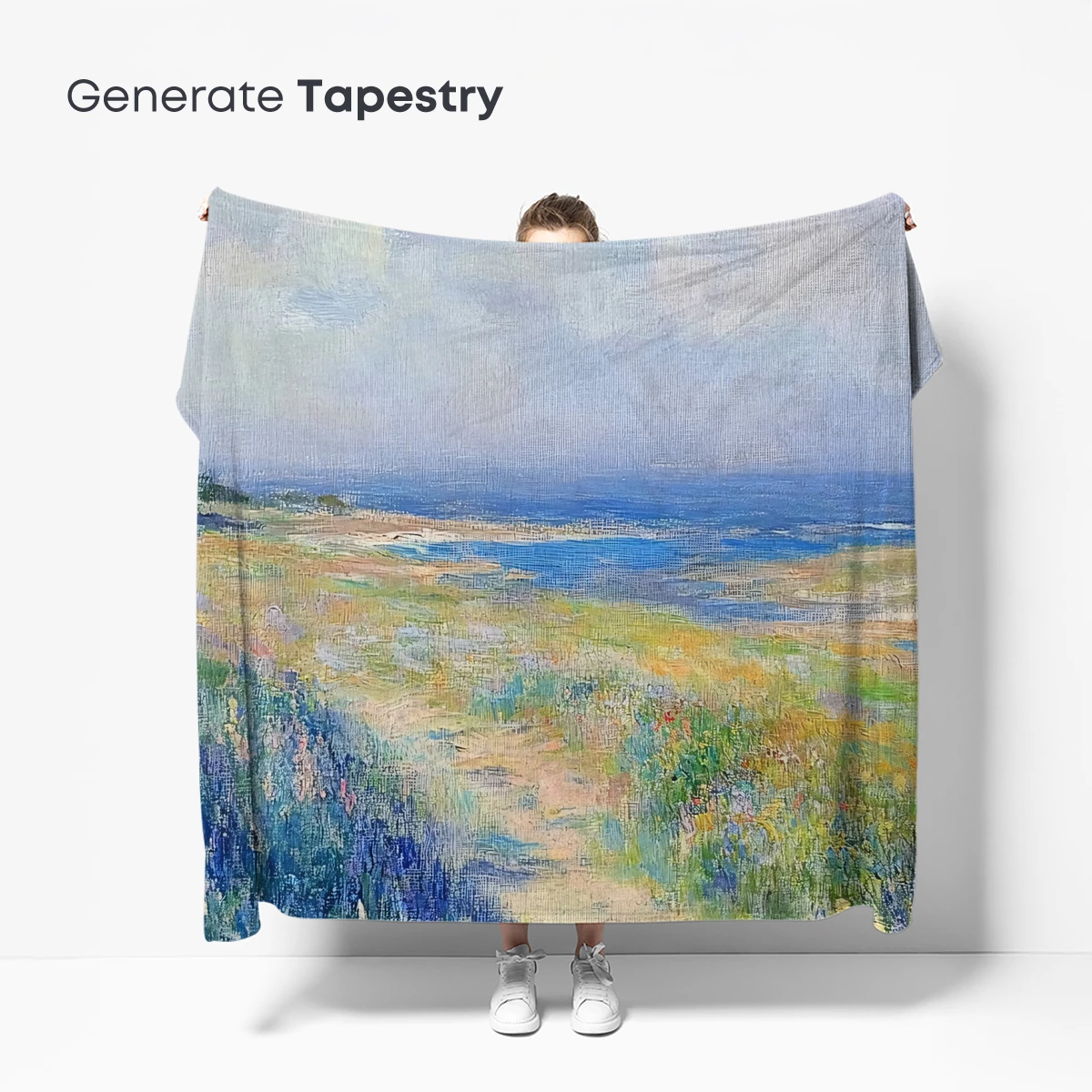 Coastal Pathway in Bloom: Impressionist Landscape - Image 5