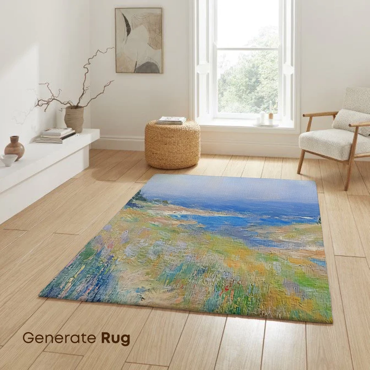 Coastal Pathway in Bloom: Impressionist Landscape - Image 6