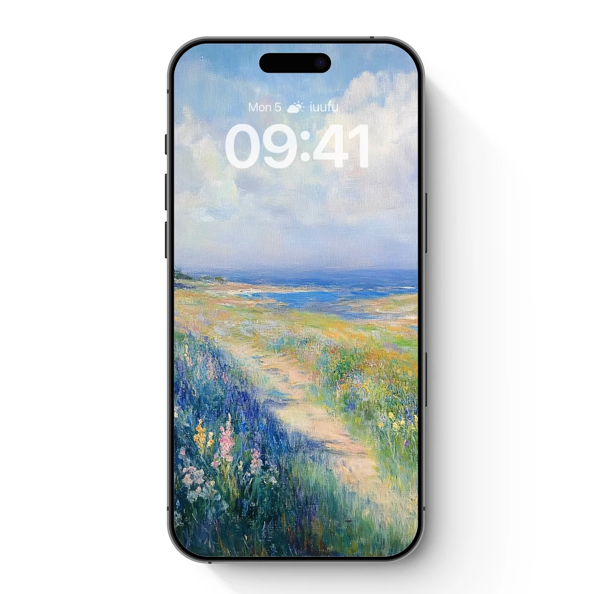 Coastal Pathway in Bloom: Impressionist Landscape