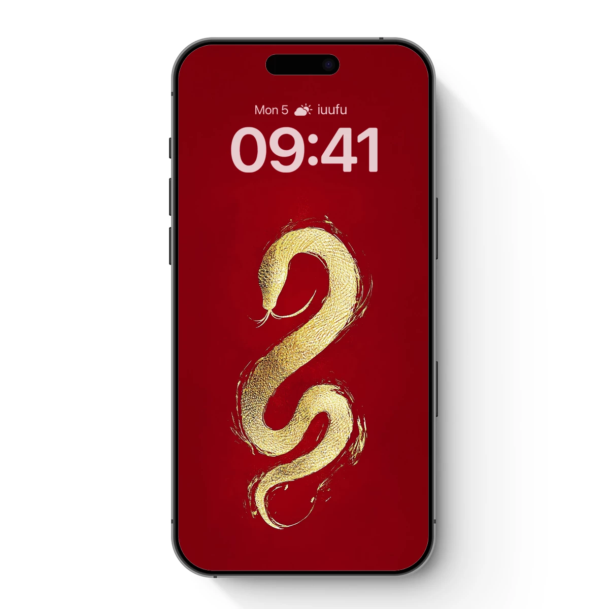 Golden Serpent on Crimson: Brushstroke Elegance Golden Serpent on Crimson: Brushstroke Elegance