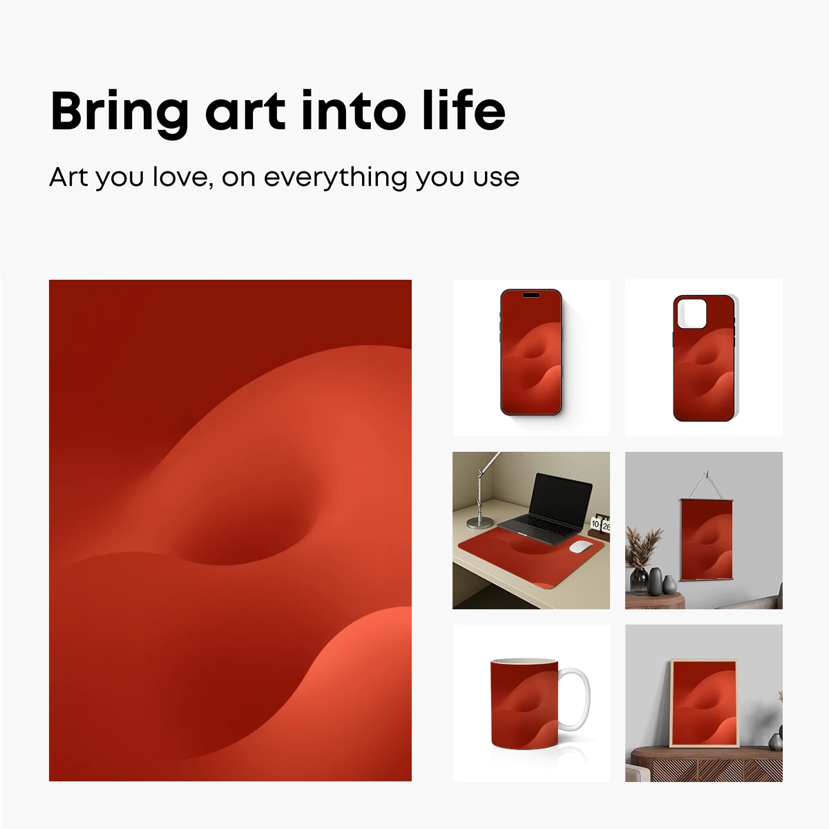 Crimson Dunes: Abstract Fluidity in Scarlet - Image 2