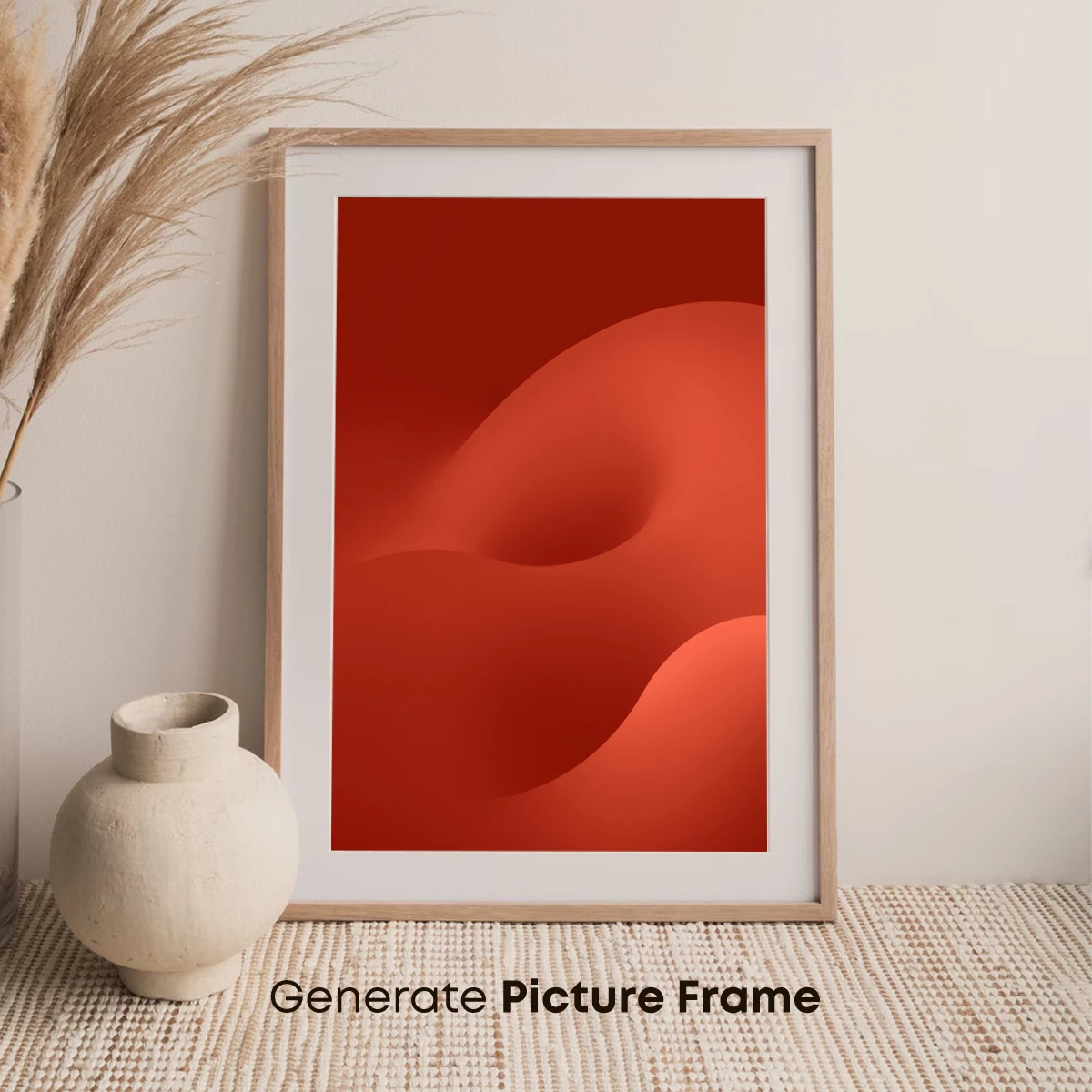 Crimson Dunes: Abstract Fluidity in Scarlet - Image 7