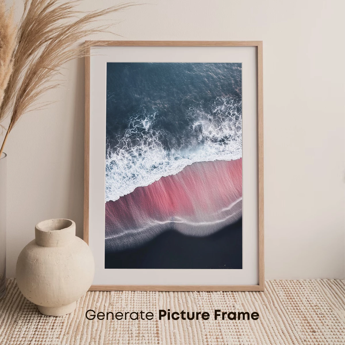 Crimson Tide: Ocean Meets Velvet Sand - Image 7