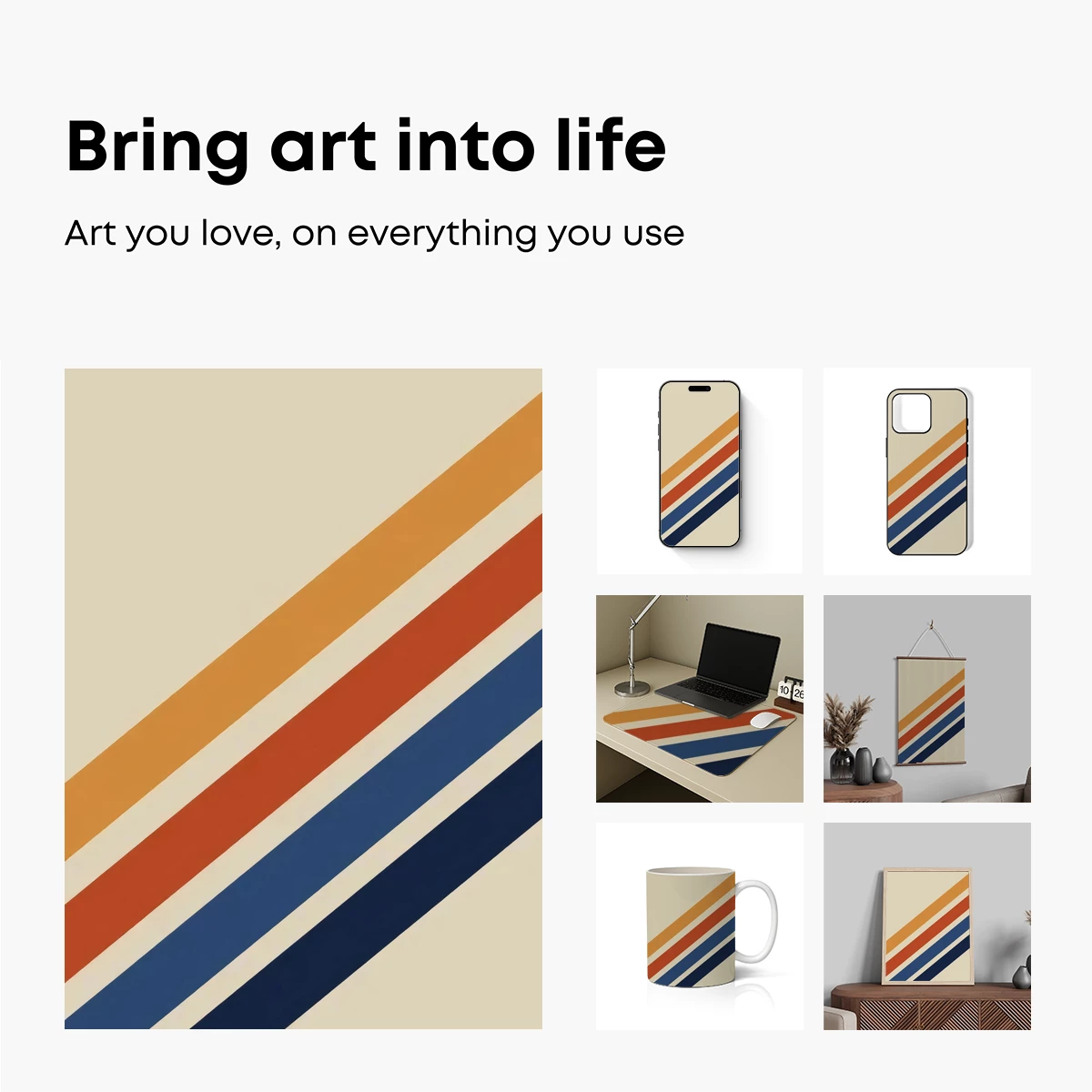Diagonal Stripes in Warm Tones - Image 2