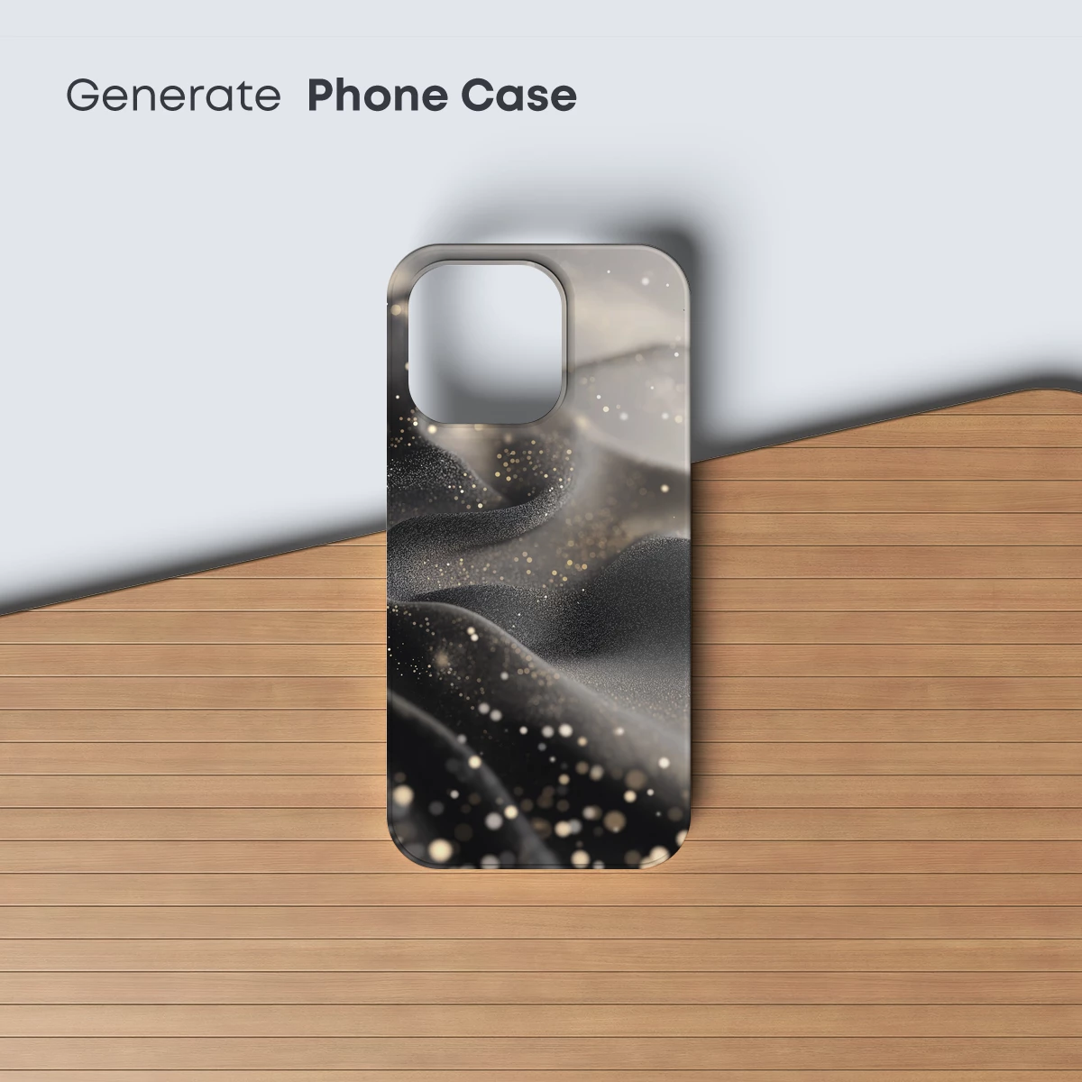 Ethereal Black Waves with Golden Glitter - Image 3