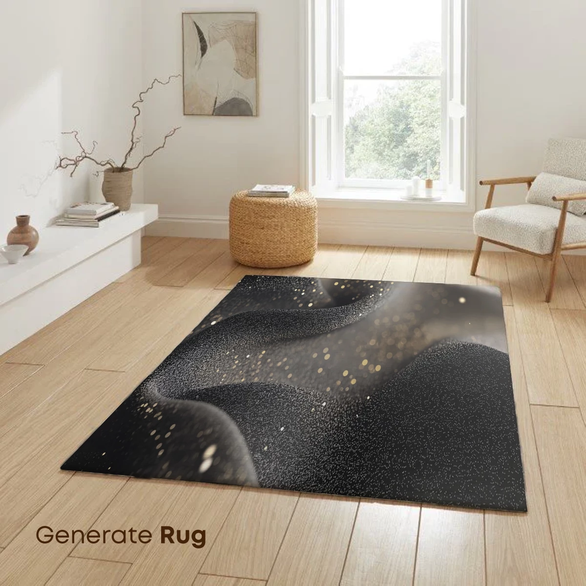 Ethereal Black Waves with Golden Glitter - Image 6