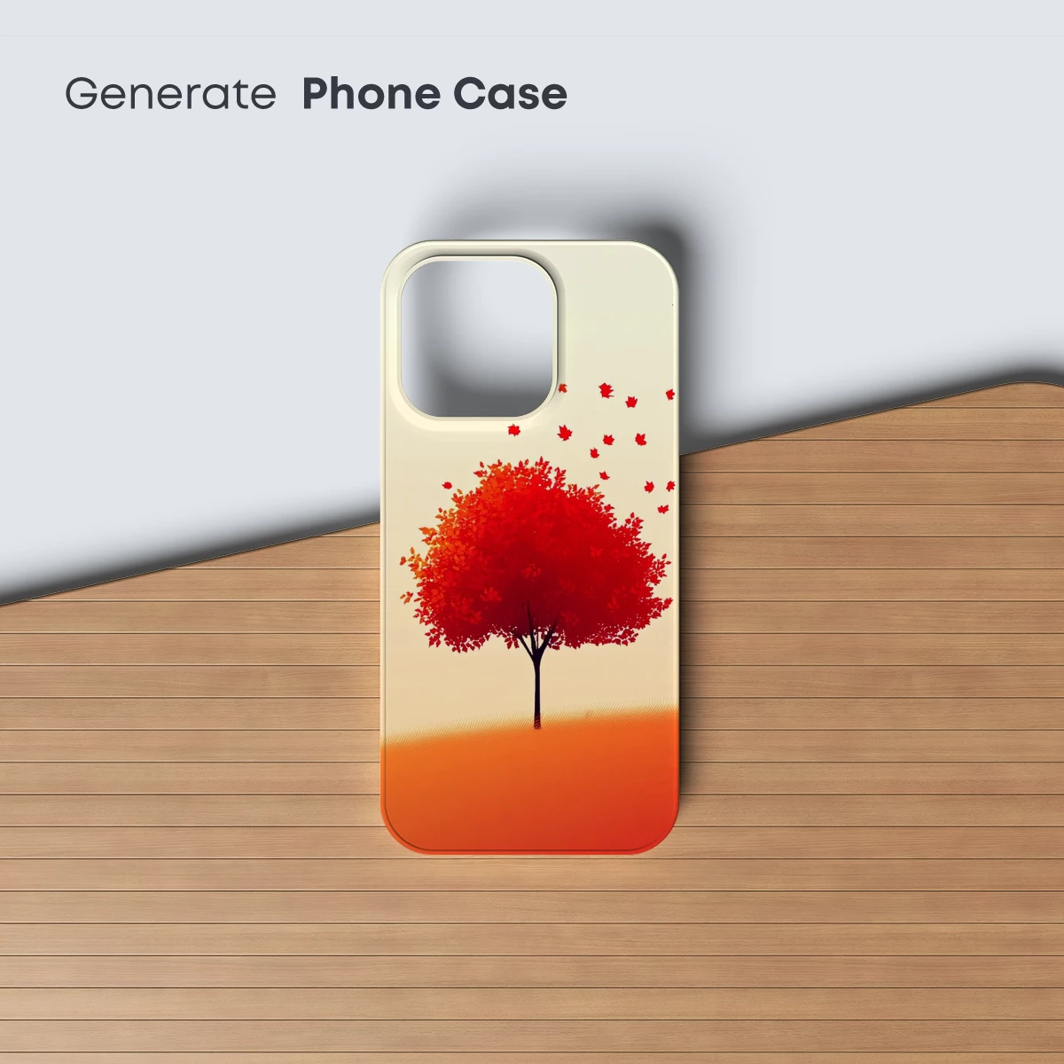 Autumn Solitude: Red Tree in Sunset Glow - Image 3