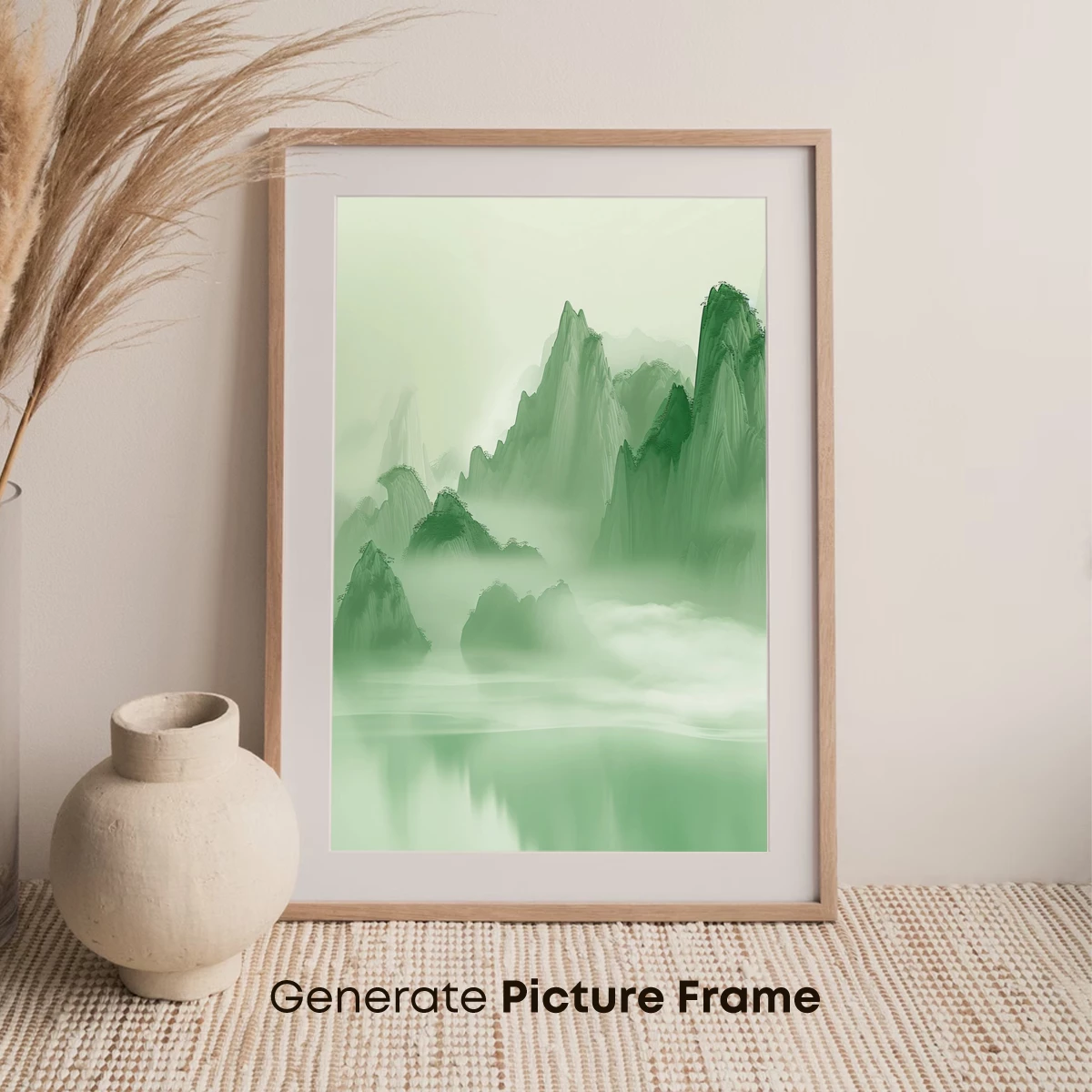Misty Jade Peaks: A Serene Zen Landscape - Image 7
