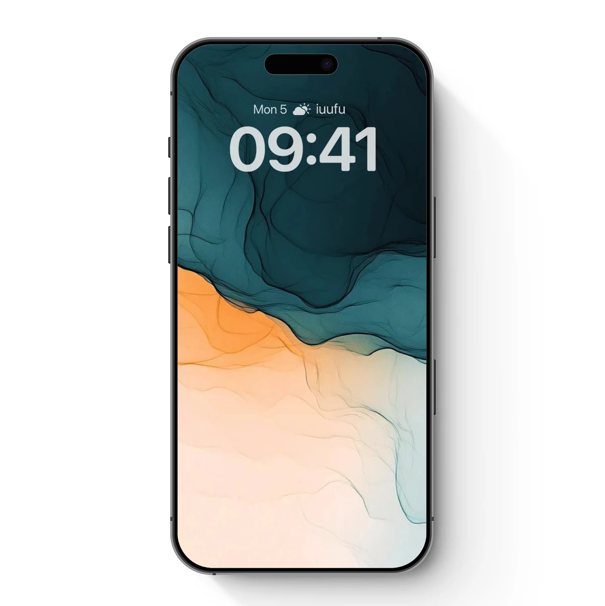 Fluid Horizon: Abstract Waves in Teal and Amber