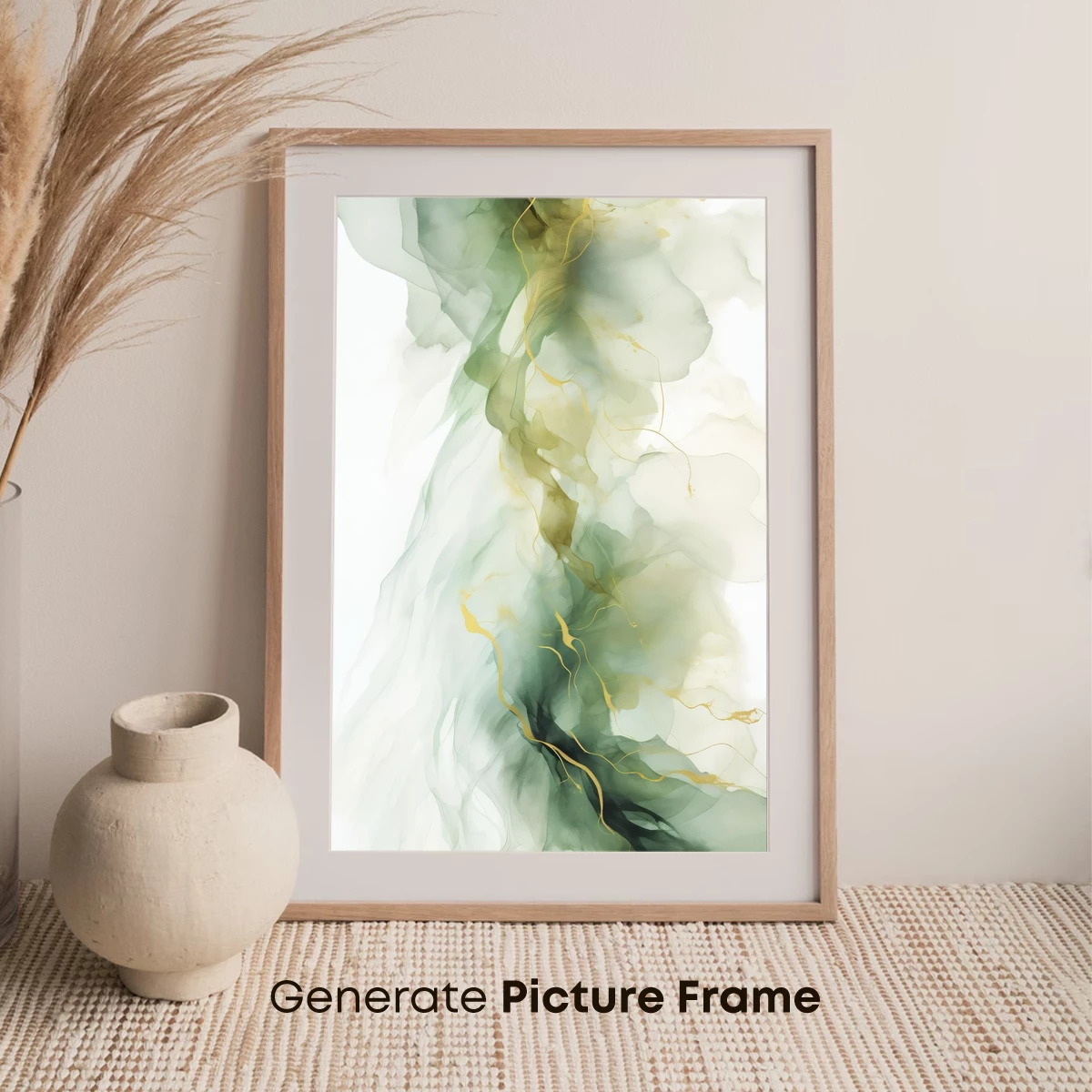 Ethereal Ink Dance: Golden Threads in Mist - Image 7