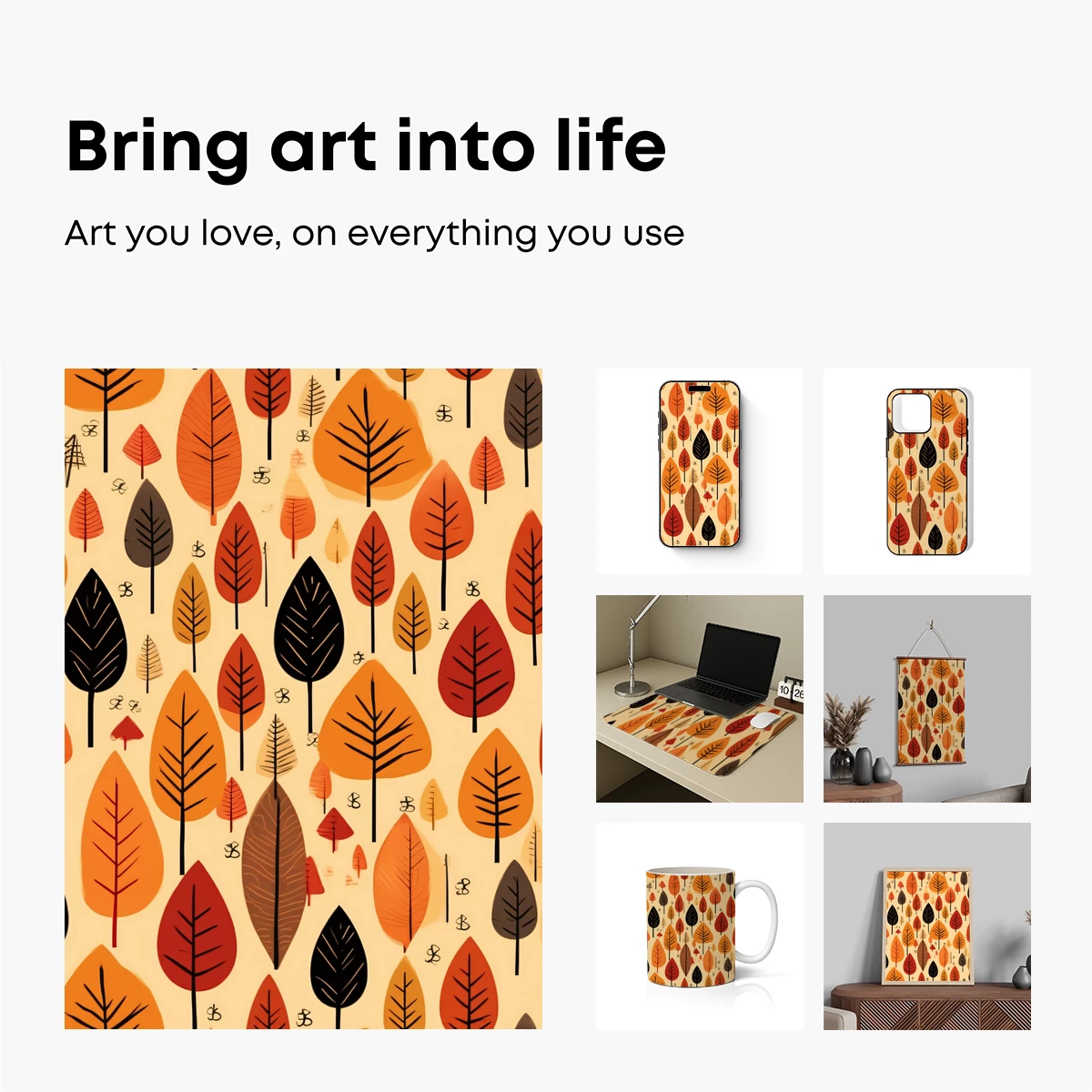 Autumnal Forest Canopy: A Modern Leafy Tapestry - Image 2