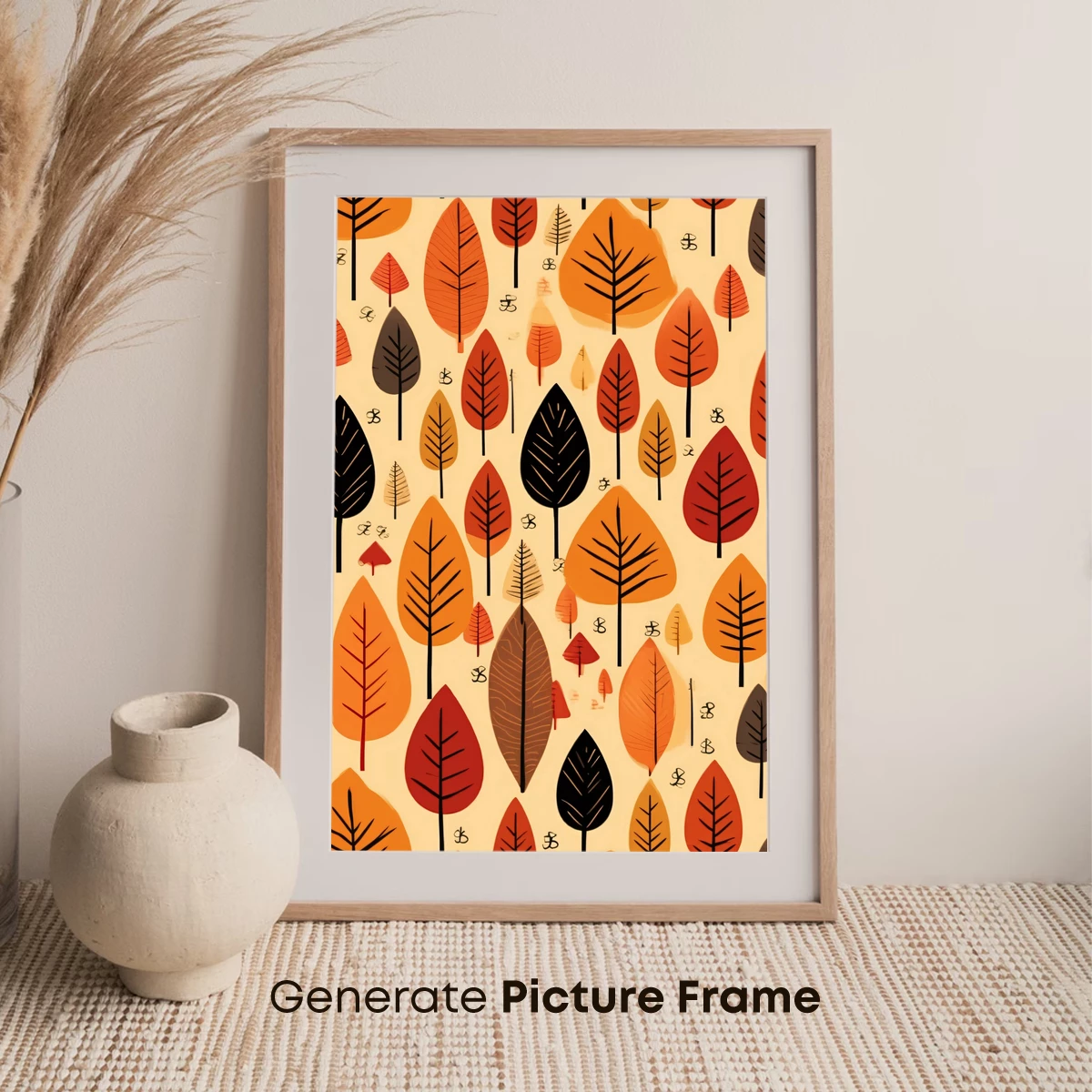 Autumnal Forest Canopy: A Modern Leafy Tapestry - Image 7