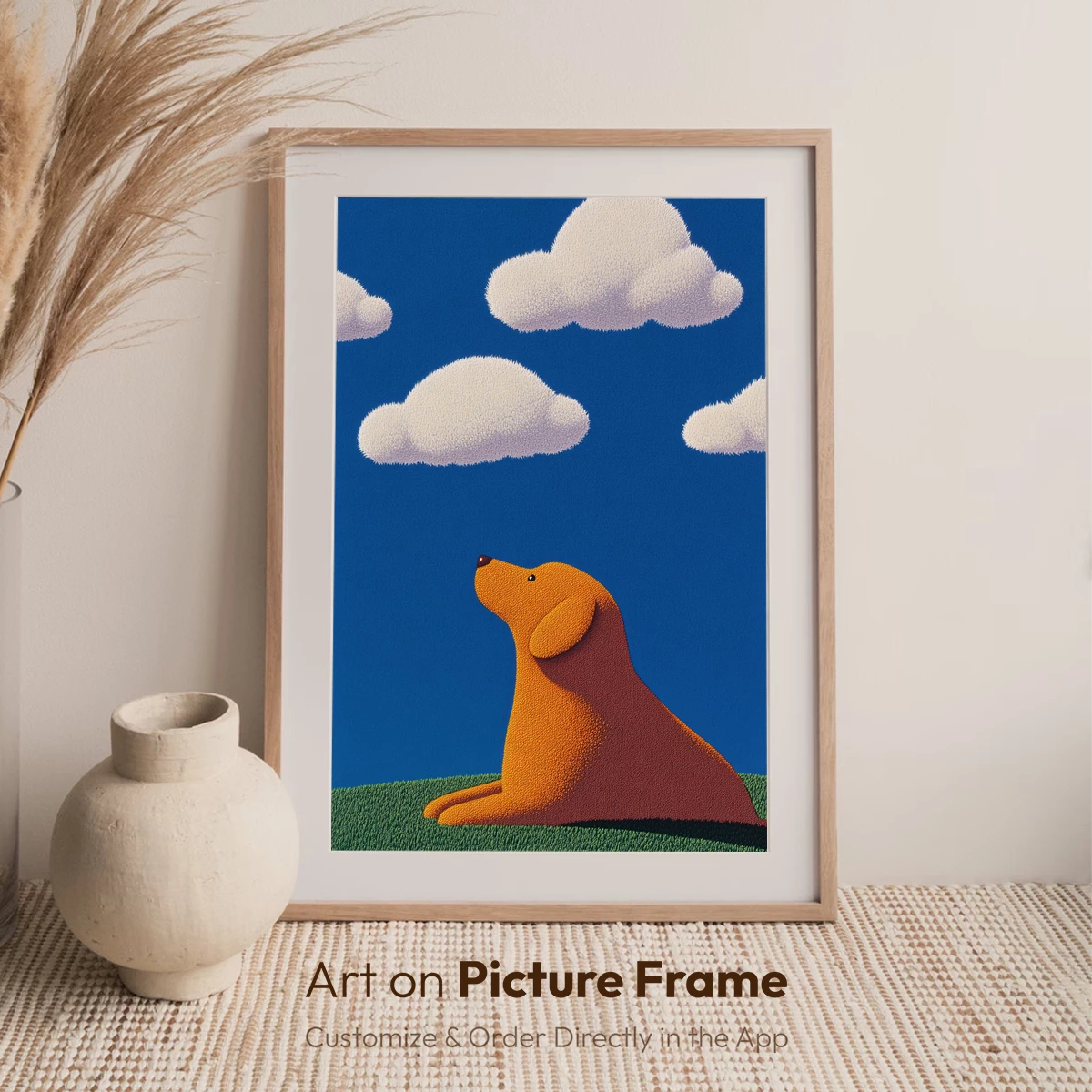 Dreamy Canine Gaze: Clouds and Serenity - Image 7