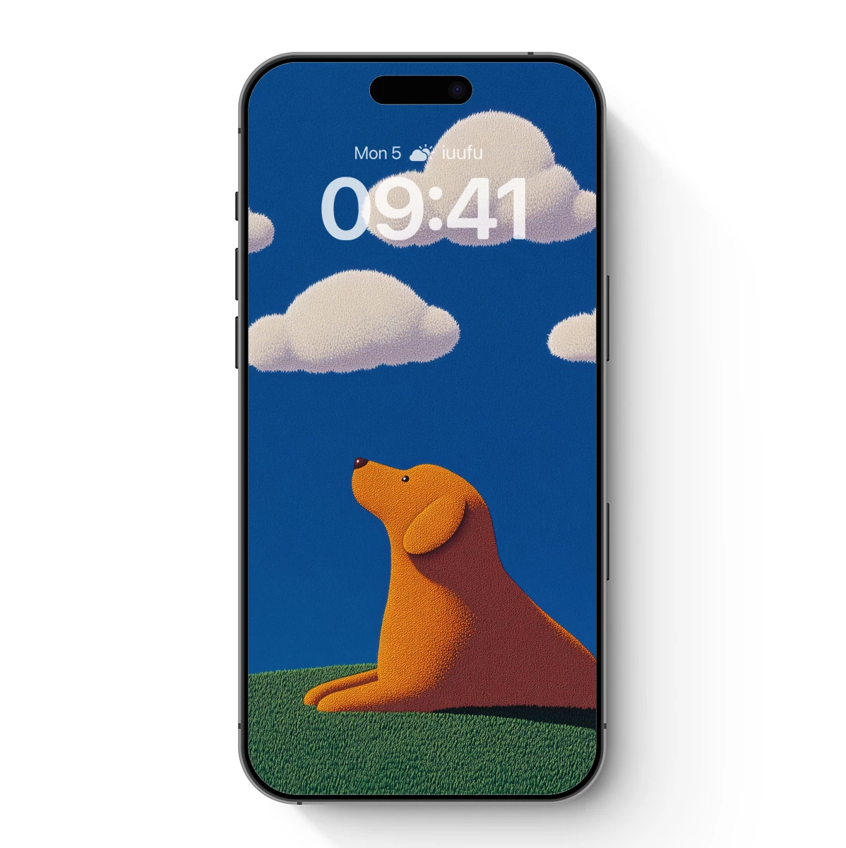 Dreamy Canine Gaze: Clouds and Serenity