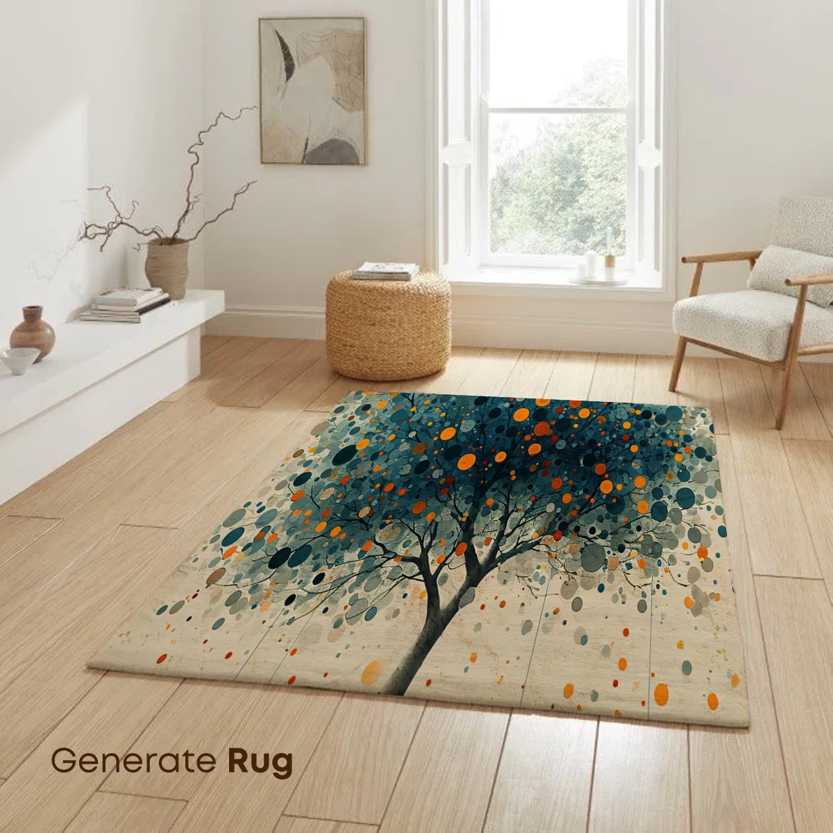 Dot-Painted Tree: Abstract Nature's Symphony - Image 6