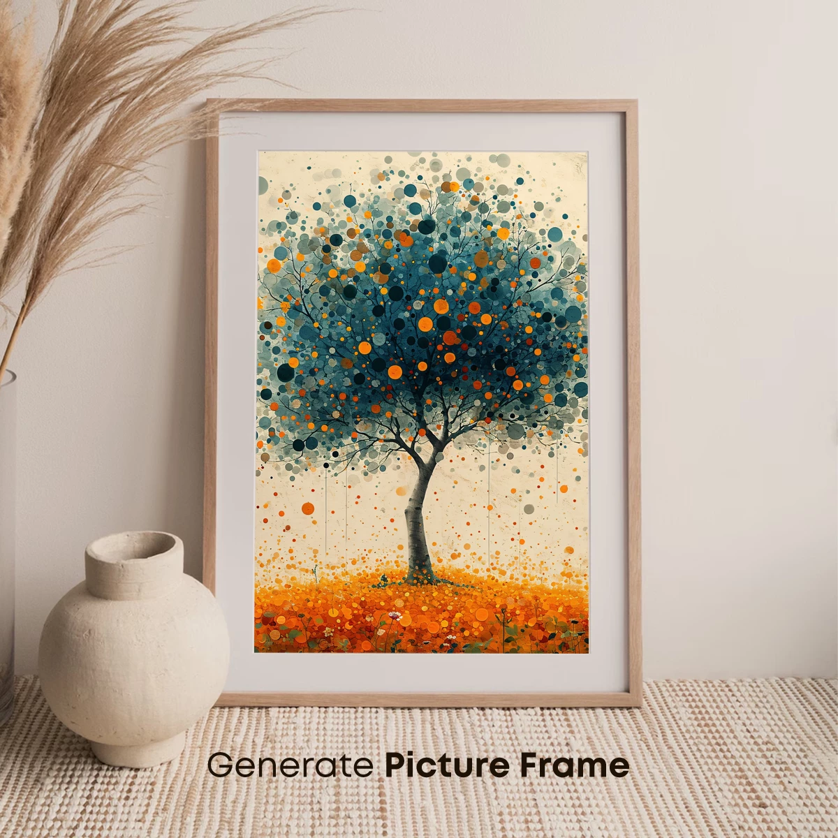 Dot-Painted Tree: Abstract Nature's Symphony - Image 7