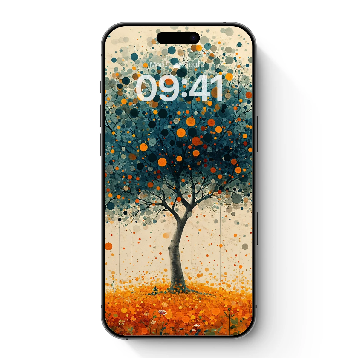 Dot-Painted Tree: Abstract Nature's Symphony