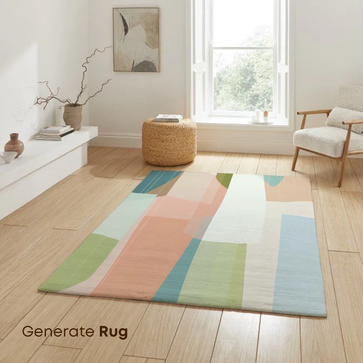 Abstract Pastel Harmony: Geometric Fusion - Image 6
