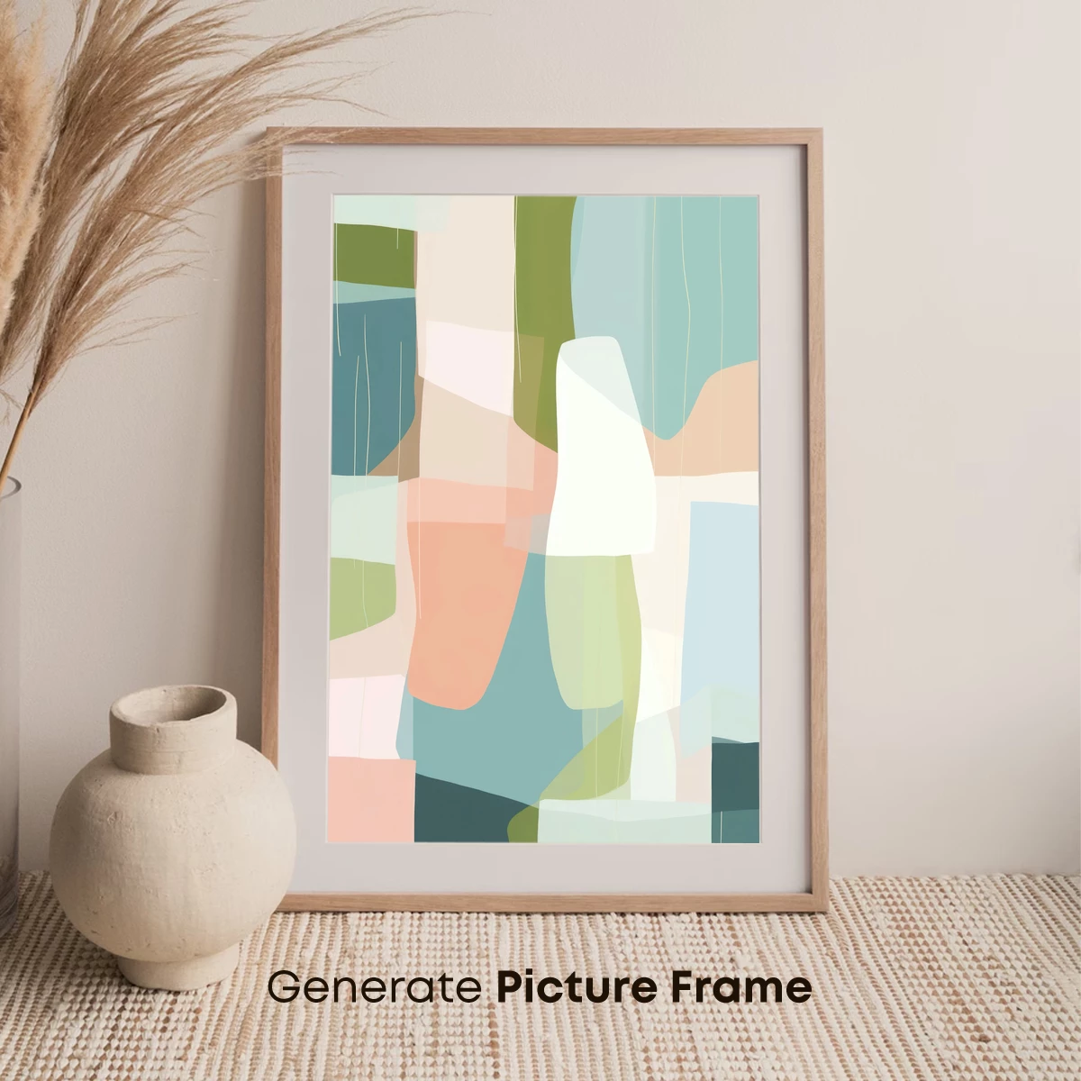 Abstract Pastel Harmony: Geometric Fusion - Image 7
