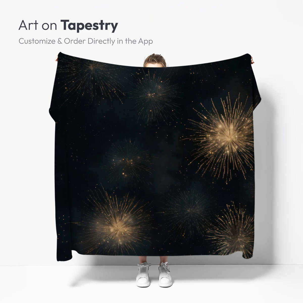 Golden Fireworks Symphony in Night Sky - Image 4