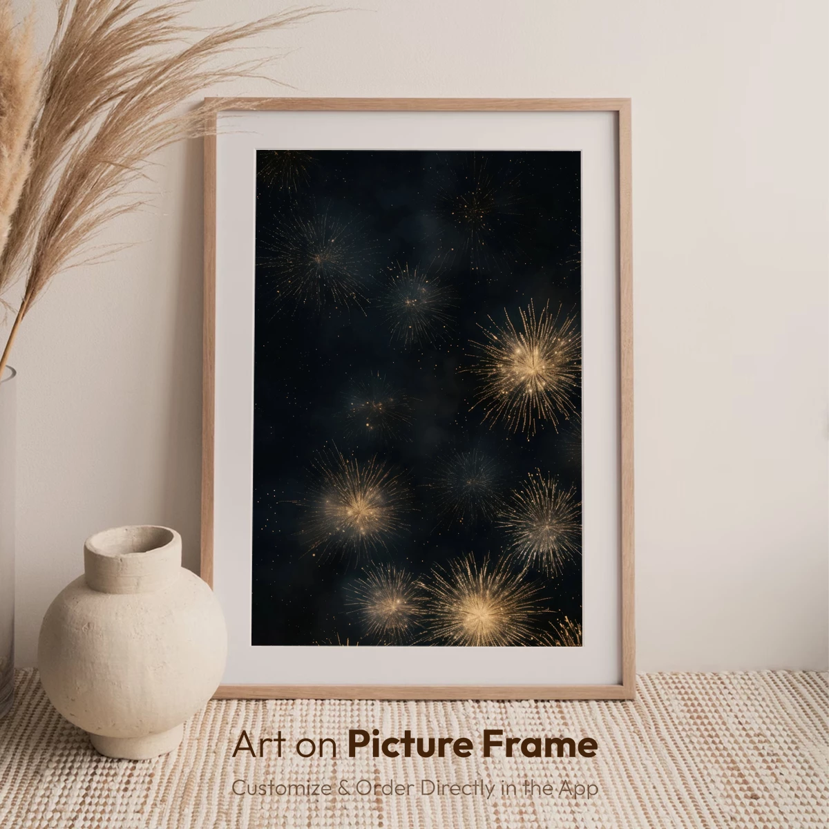 Golden Fireworks Symphony in Night Sky - Image 6