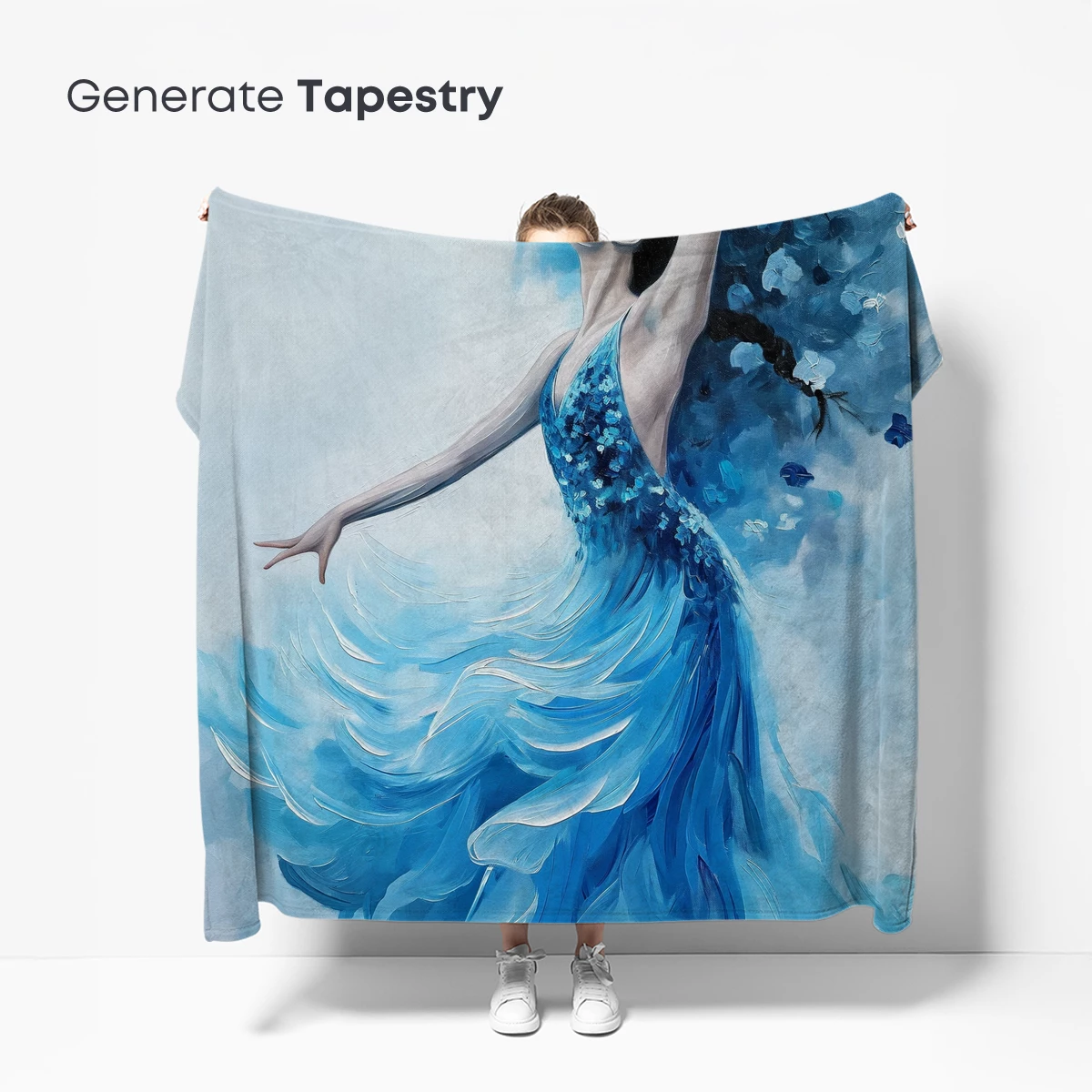 Ethereal Blue Waltz: A Dance of Floral Elegance - Image 5