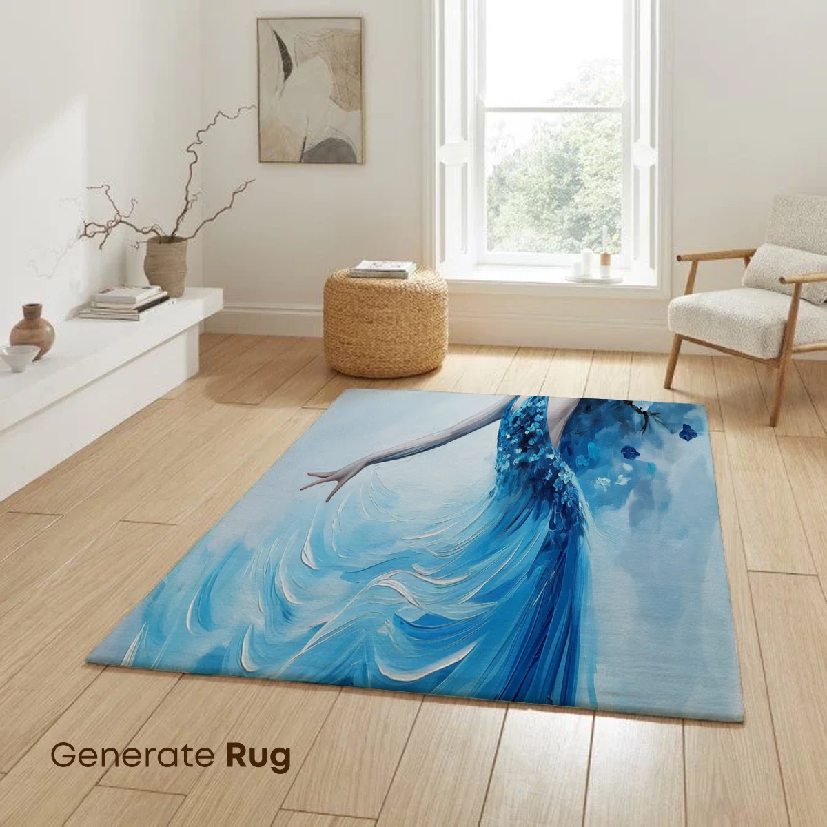 Ethereal Blue Waltz: A Dance of Floral Elegance - Image 6