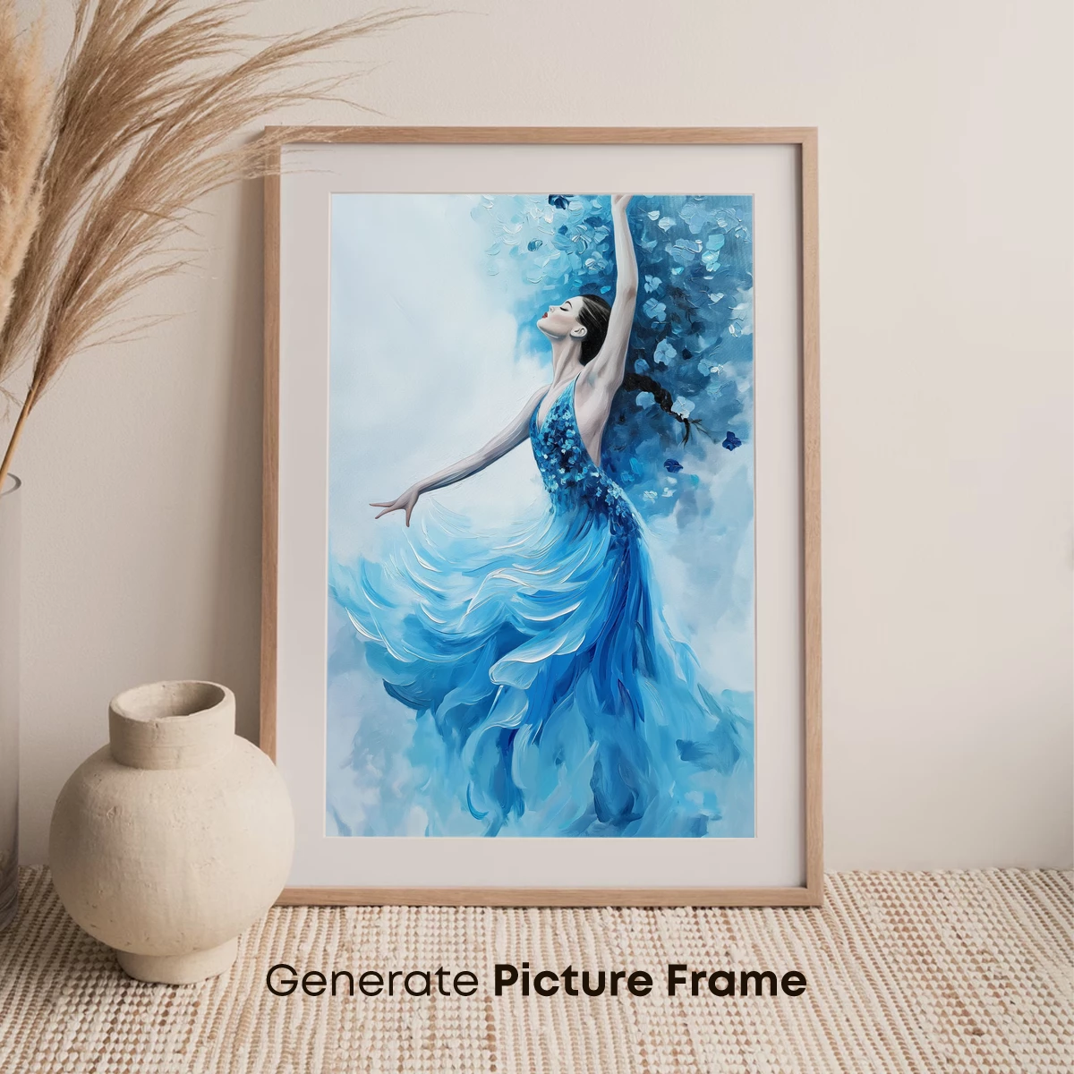 Ethereal Blue Waltz: A Dance of Floral Elegance - Image 7