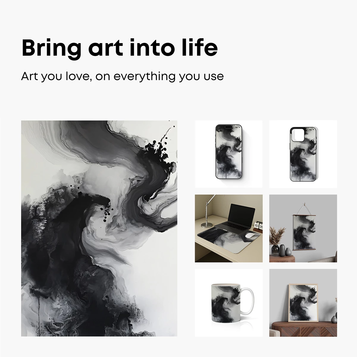 Ink Symphony: Monochrome Fluidity - Image 2