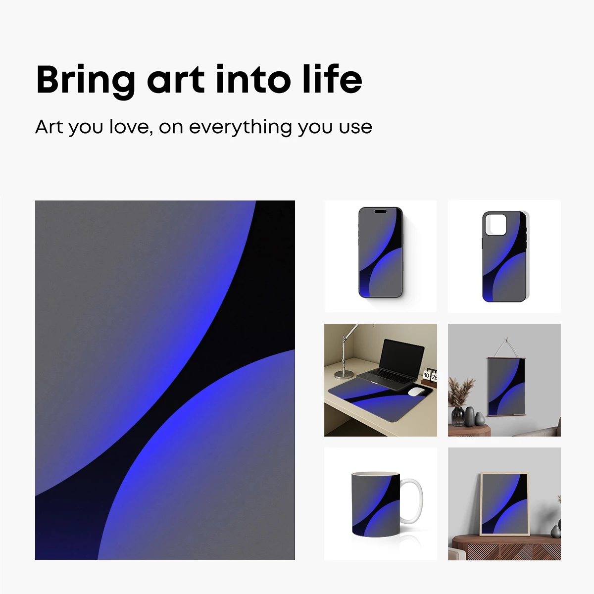 Eclipse of Serenity: Gradient Blues in Abstract Harmony - Image 2