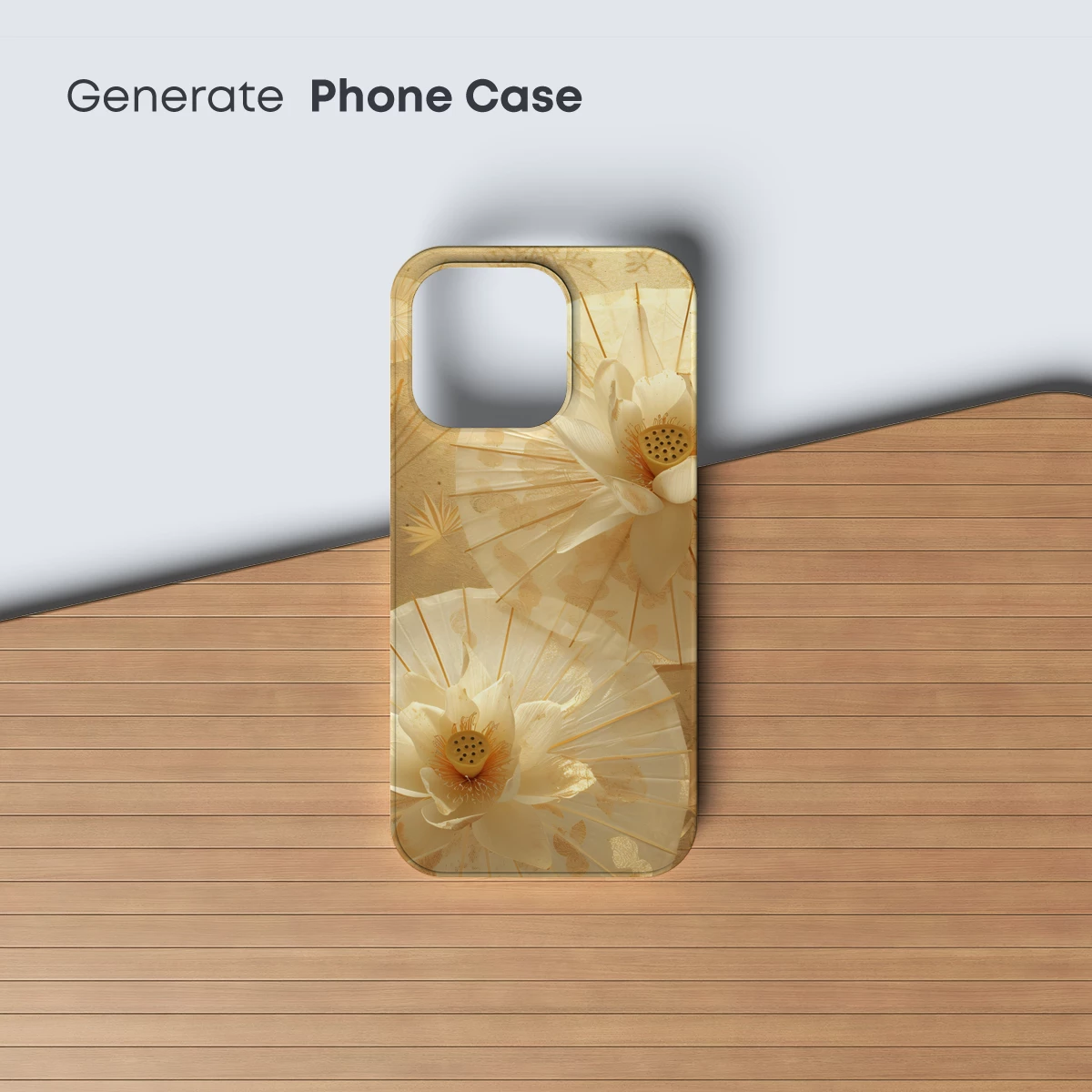 Elegant Lotus Fans: Golden Harmony in Bloom - Image 3